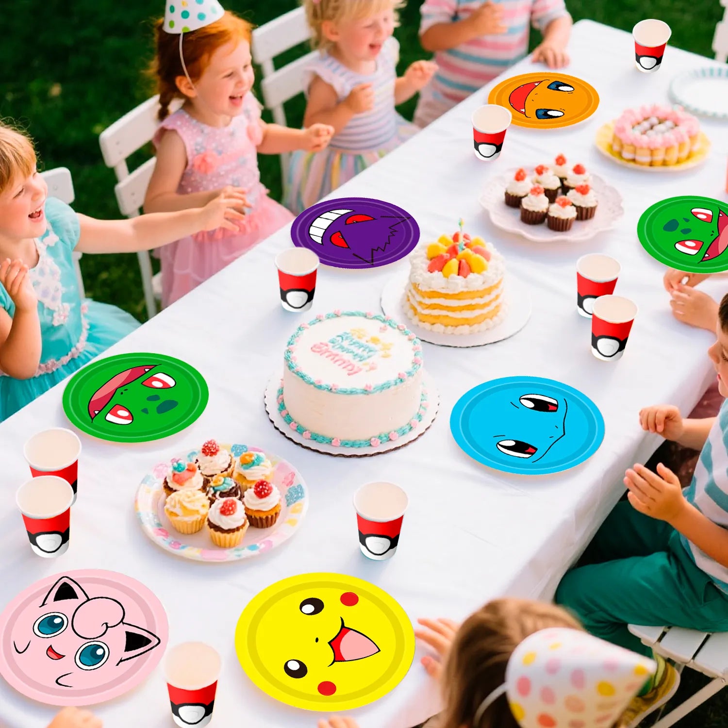 Pokemon Birthday Party Tableware Set, 120 Pcs Pokemon Plates & Napkins Party Supplies - 60 7"&9" Pokemon Party Plates, 30 Pokemon Napkins and 30 Pokemon Cups for Pokemon Birthday Party Decorations