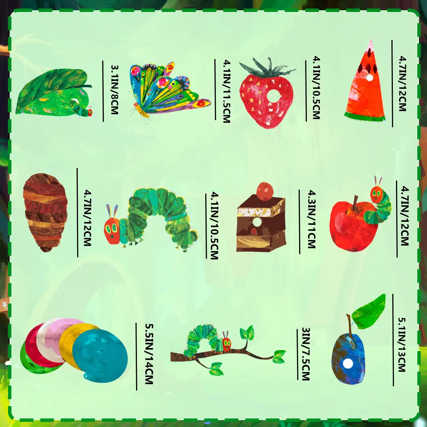 The Very Hungry Caterpillar Hanging Swirl, 20 Guests Hungry Caterpillar Birthday Hanging Swirl, Caterpillar Butterfly Theme Hanging Swirl for Hungry Caterpillar Birthday Decorations Supplies