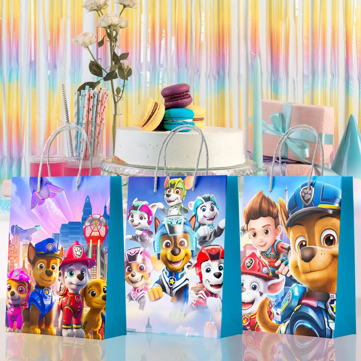Paw Patrol Party Gift Bags - 16 Pcs Paw Patrol Party Bags, Paw Patrol Gift Bags, Paw Patrol Candy Bags for Boys/Girls Children's Paw Patrol Themed Birthday Party Decoration Supplies