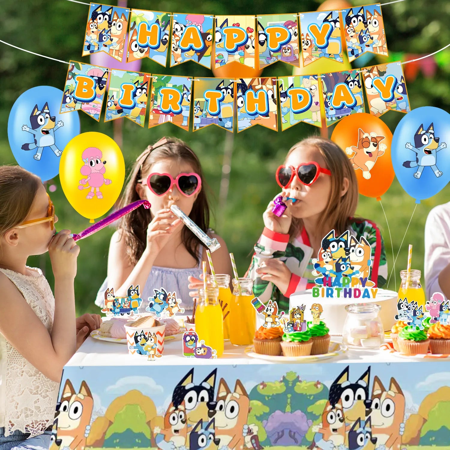 Bluey Party Decorations, Bluey Birthday Decorations - 29 Pcs Bluey Party Balloons & Bluey Birthday Banners Cake Decorations Tablecloths and other Bluey Birthday Party Decorations