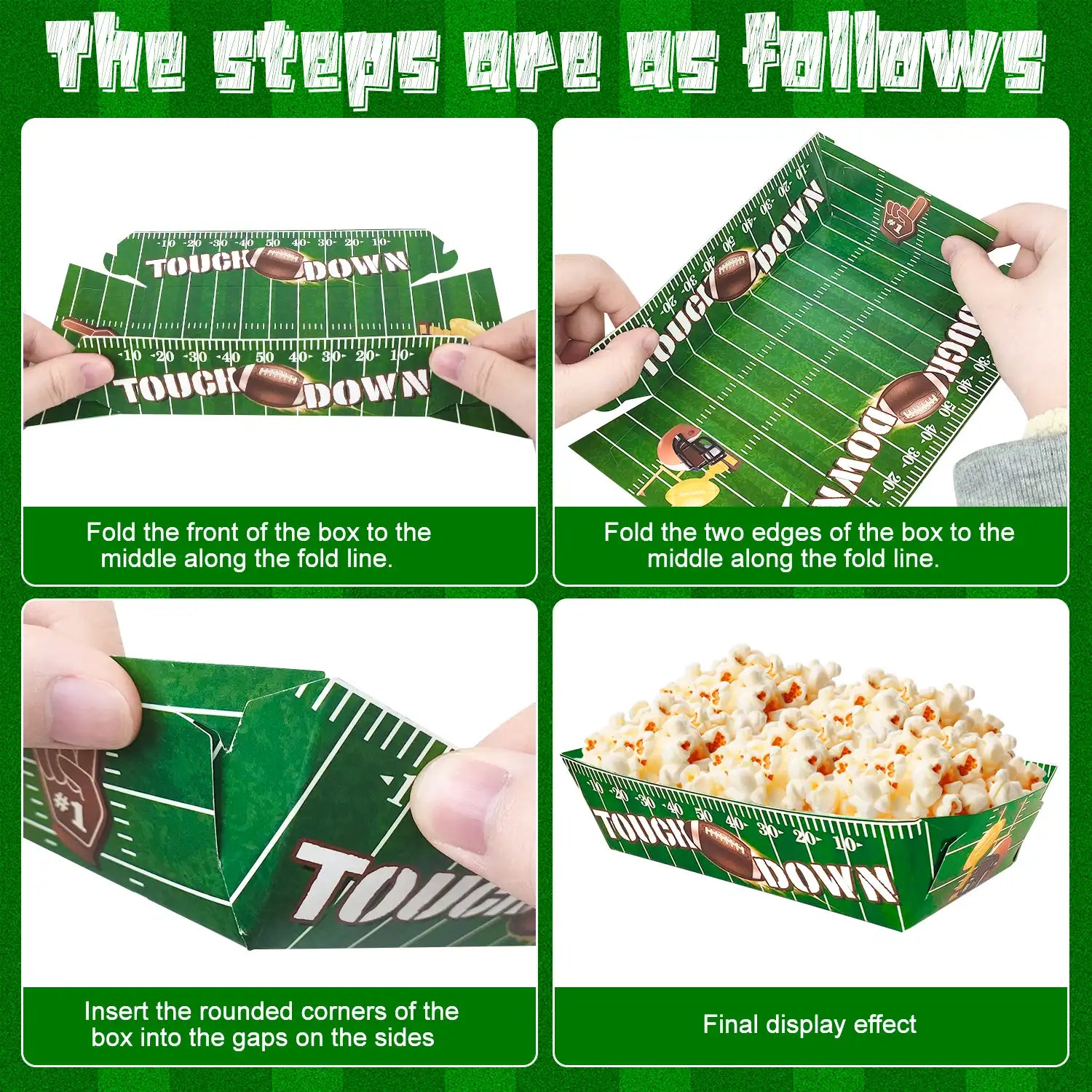 Football Party Paper Tray,36 Pcs Football Food Trays Set-Football Party Paper Food Trays,Football Paper Snack Tray&Football Trays for Food,for Football Party Decorations&Football Birthday Decorations