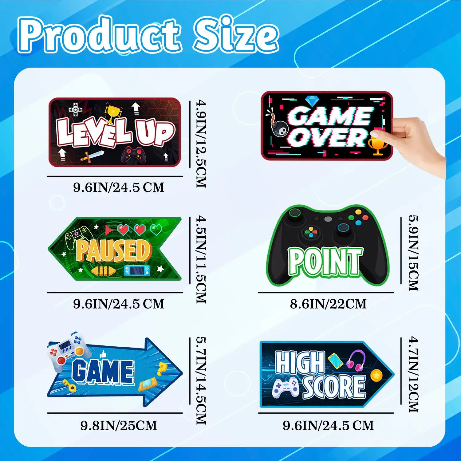 Video Game Party Sign, 20 Pcs Video Game Welcome Signs, Video Game Yard Signs & Game Party Themed Directional Signs, for Video Game Birthday Decorations & Video Game Party Decorations