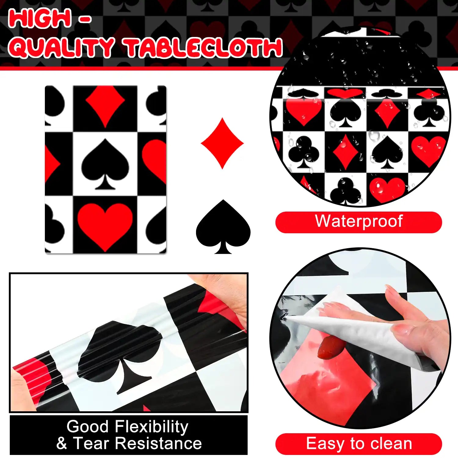 Casino Party Decorations, 85 Pcs Casino Themed Party Supplies - Casino Party Balloons Backdrop Cake Topper Tablecloth etc Las Vegas Party Decorations