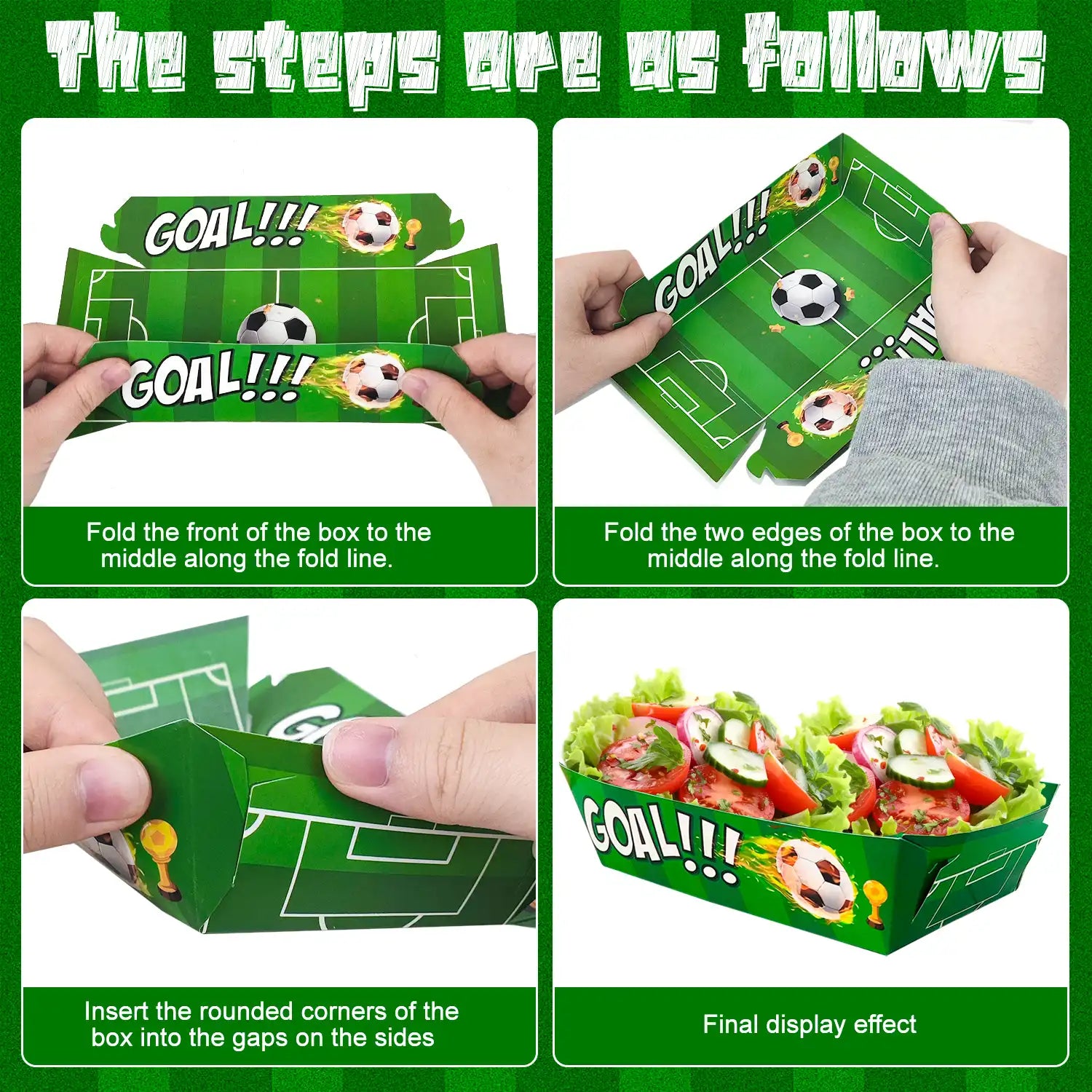 Soccer Birthday Serving Tray, 36pcs Soccer Paper Trays/Soccer Snack Tray/Soccer Party Food Trays, Soccer Party Nachos Food Boats for Soccer Party Favors, Soccer Birthday Party Decorations