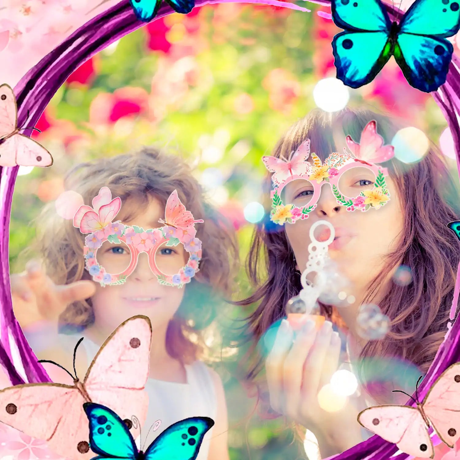 Butterfly Paper Glasses - 36 Pcs Butterfly Party Paper Eyeglasses, Spring Butterfly Theme Paper Party Glasses for Butterfly Photo Booth Props or Butterfly Birthday Decorations Supplies