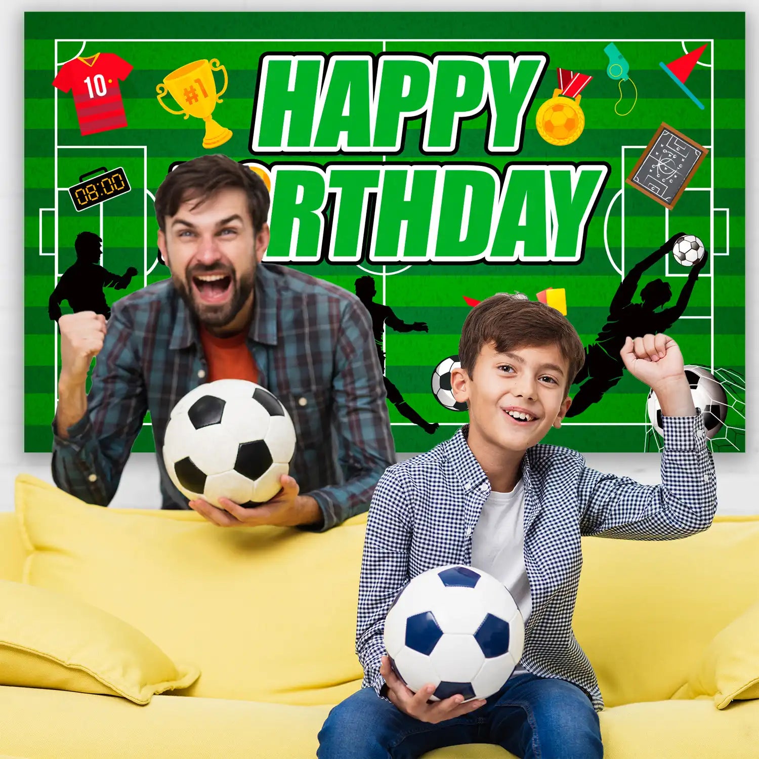 Soccer Backdrop for Birthday Party, 71x43'' Soccer Birthday Backdrop, Soccer Birthday Banner Backdrop & Soccer Party Background for Soccer Party Decorations & Soccer Birthday Decorations