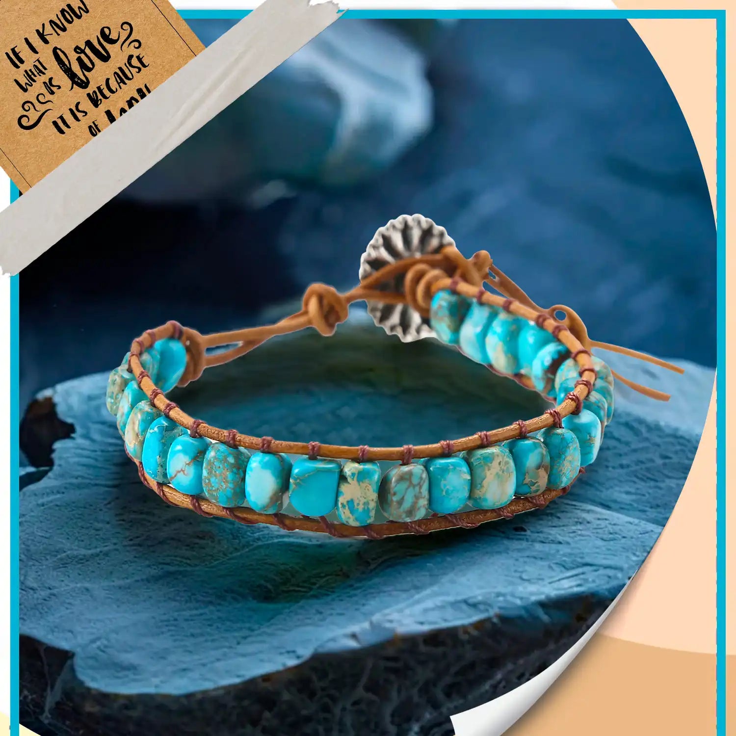 Turquoise Oval Bracelet for Women, Turquoise Beaded Bracelets Stackable Natural Stone Wrap Bracelets Natural Healing Bracelets Stone Bohemian Jewelry for Women