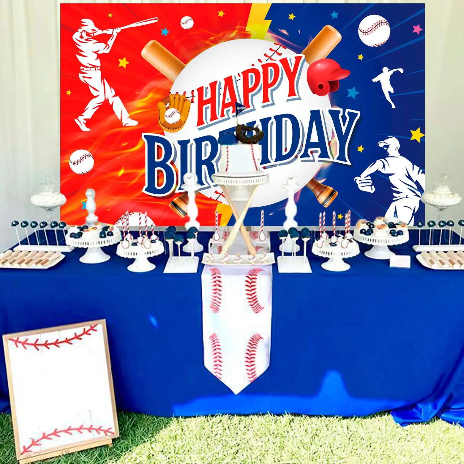 Baseball Party Decorations, Baseball Background Baseball Party Background Baseball Themed Happy Birthday Backdrop, Baseball Photo Background for Baseball Birthday Decorations (71'' x 43'')