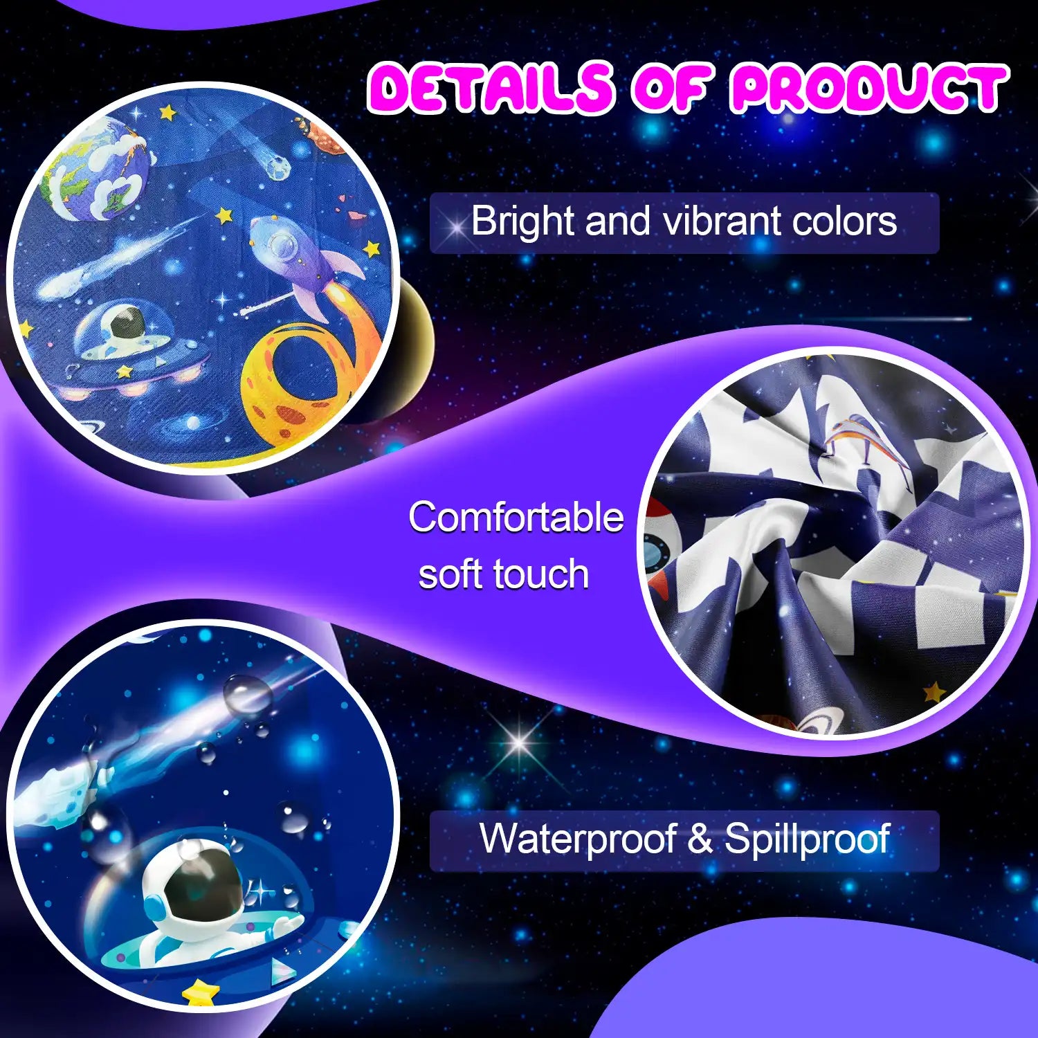 Space Birthday Party Decorations, 10 Guests Space Birthday Decorations&Outer Space Birthday Tableware Set- Outer Space Birthday Party Plates Tablecloth Backdrop Balloon etc Space Themed Party Decorations