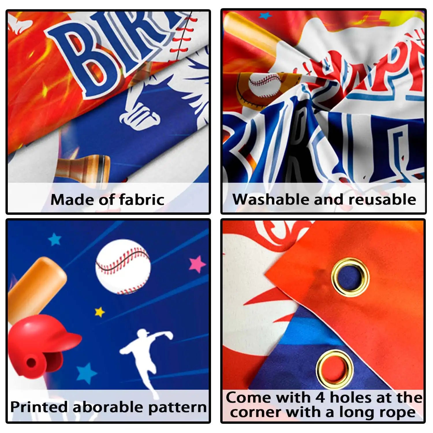 Baseball Party Decorations, Baseball Background Baseball Party Background Baseball Themed Happy Birthday Backdrop, Baseball Photo Background for Baseball Birthday Decorations (71'' x 43'')