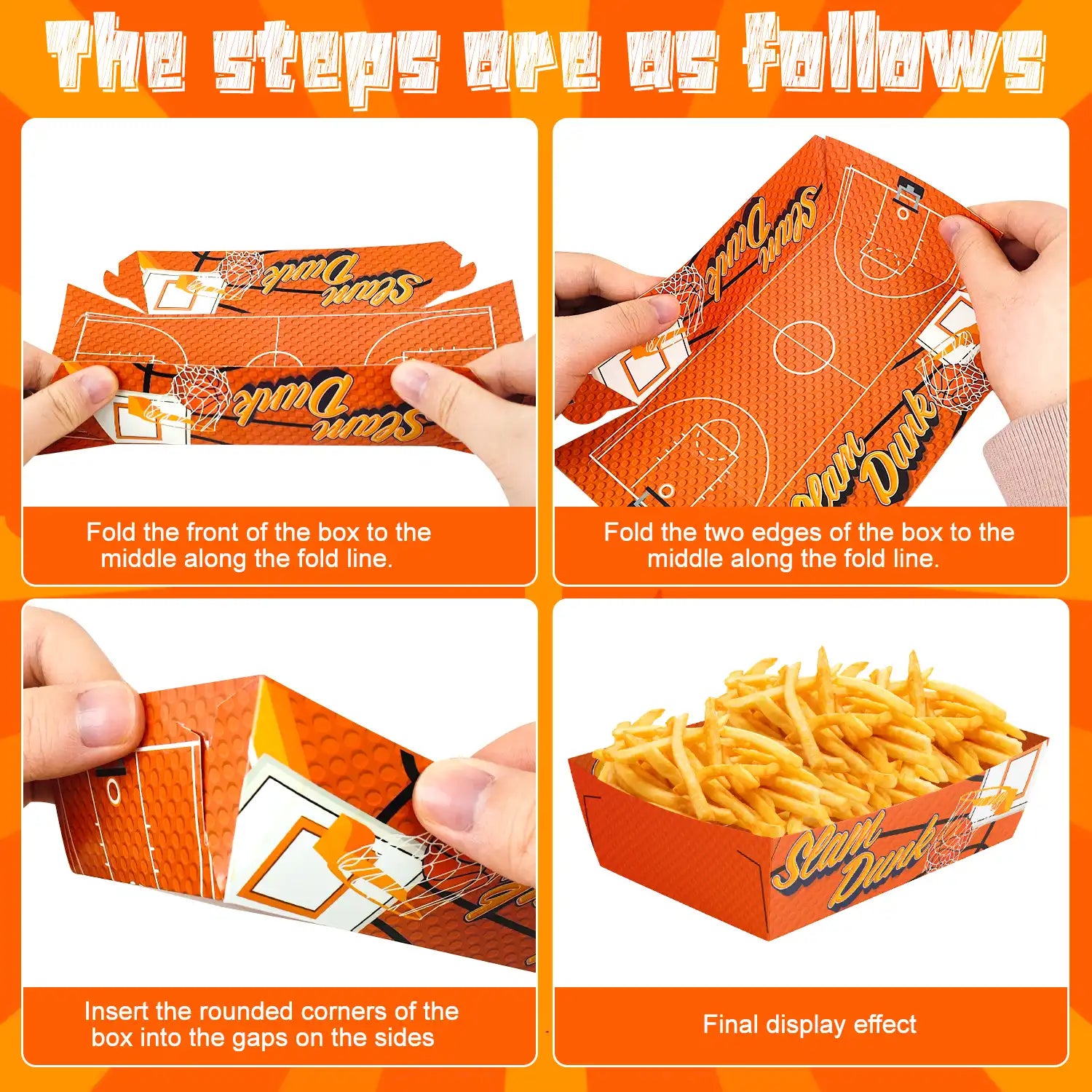 Basketball Party Decorations, 36pcs Basketball Serving Trays Basketball Popcorn Tray Basketball Food Trays for Basketball Birthday Party Decorations, Basketball Snack Trays for Basketball Decor