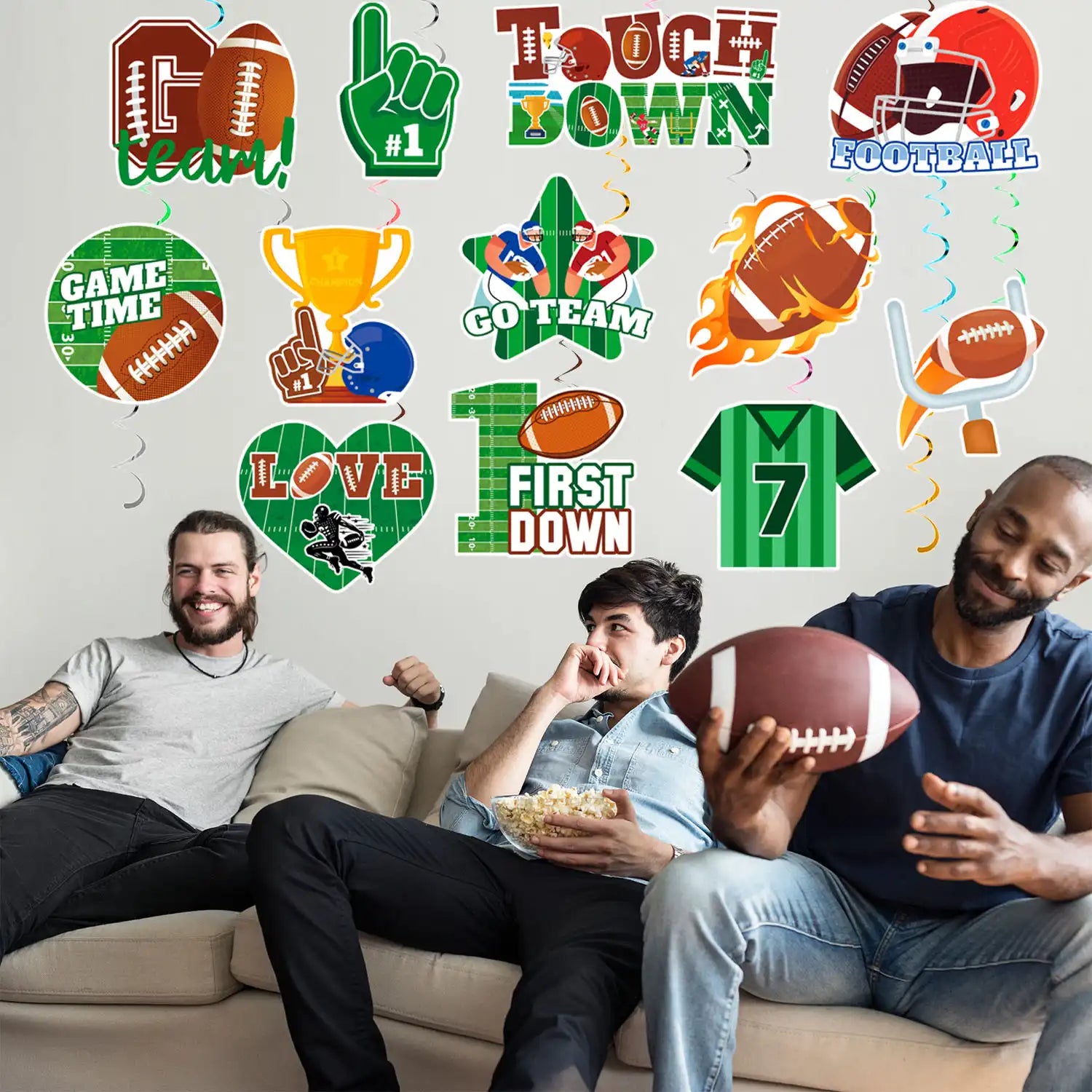 Football Hanging Swirls Decorations,36 Pcs Football Party Hanging Swirl,American Football Hanging Swirls&Football Hanging Spirals for Hanging Football Decorations&Football Birthday Party Decoration