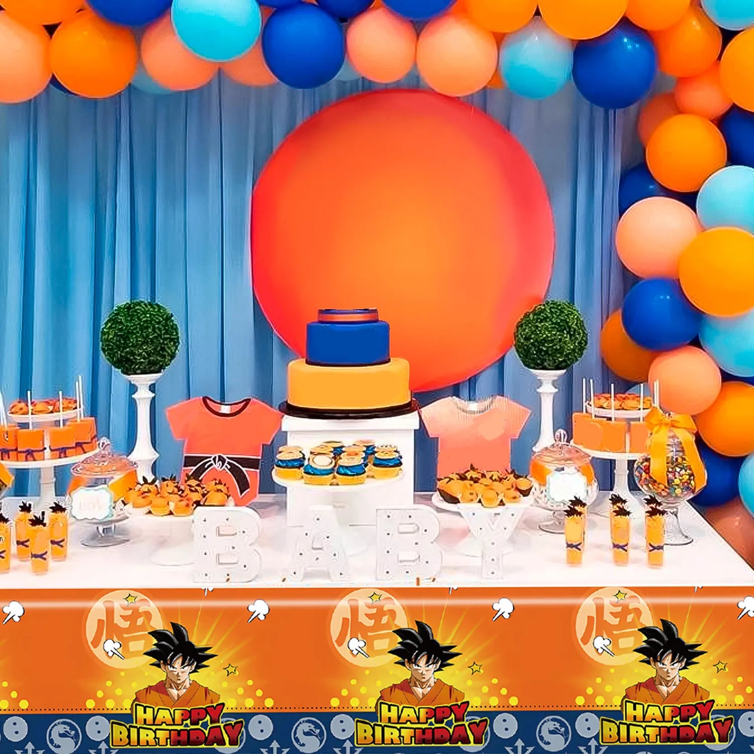 Dragon Ball Party Tablecloth, 3 Pcs Dragon Ball Party Decoration Tablecloth Set - Dragon Ball Tablecloth, Dragon Ball Party Tablecloth, for Dragon Ball Birthday Party Supplies