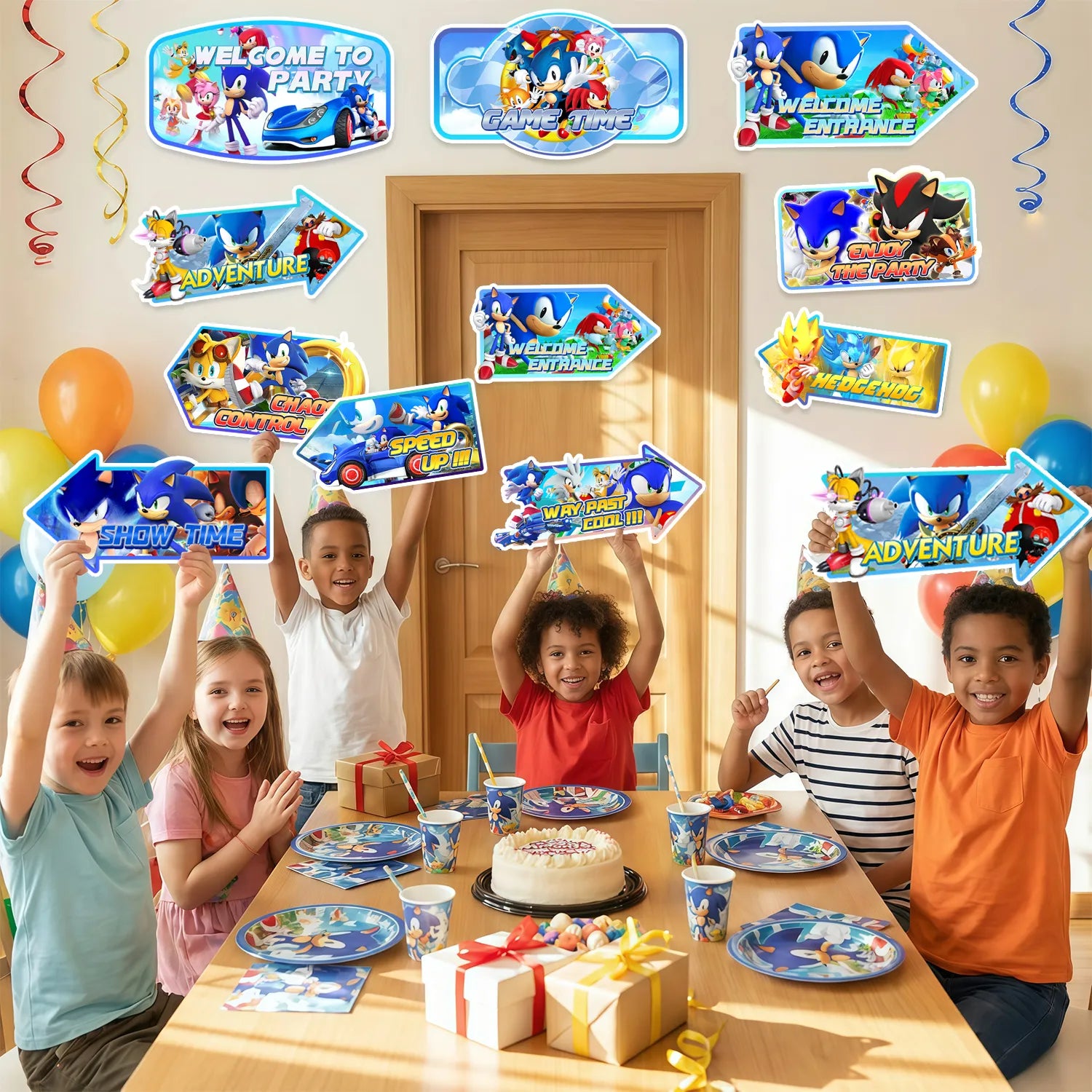 Sonic Themed Party Directional Signs, 20pcs Sonic Directional Signs, S ...