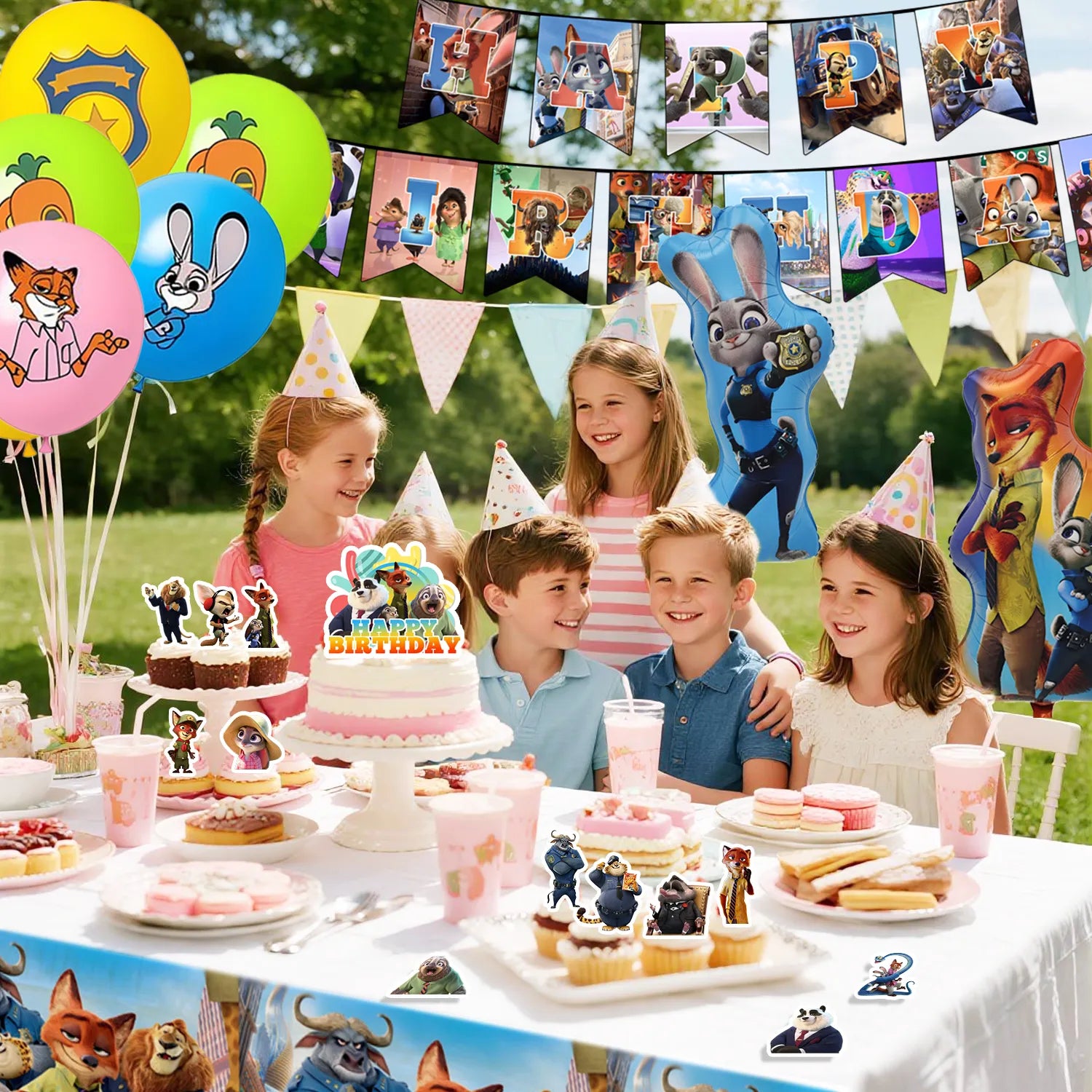 Zootopia Birthday Party Supplies, 29Pcs Zootopia Party Decorations Set ...