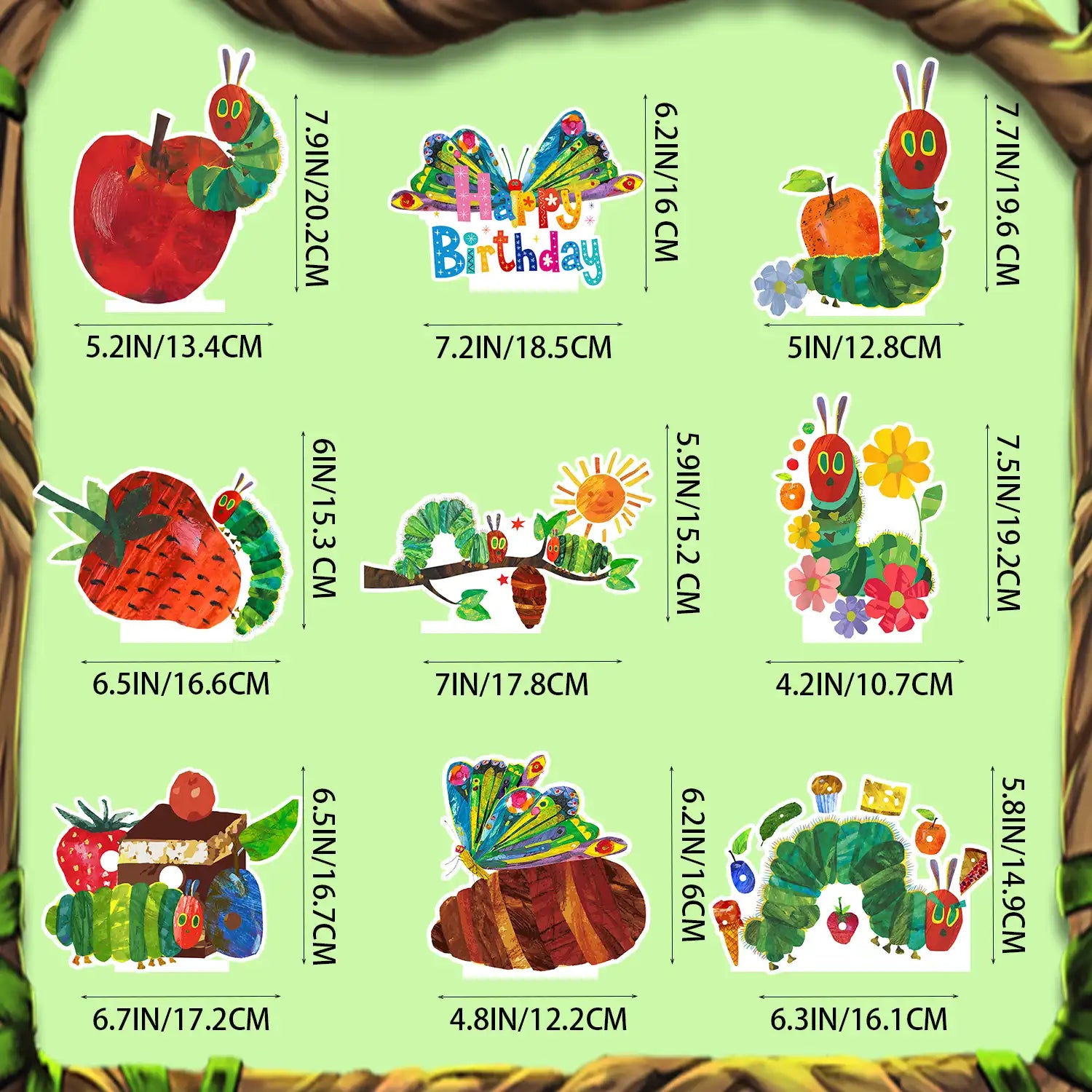 Hungry Caterpillar Birthday Decorations, 18pcs Hungry Caterpillar Birthday Party Centerpieces Hungry Caterpillar Birthday Decorations