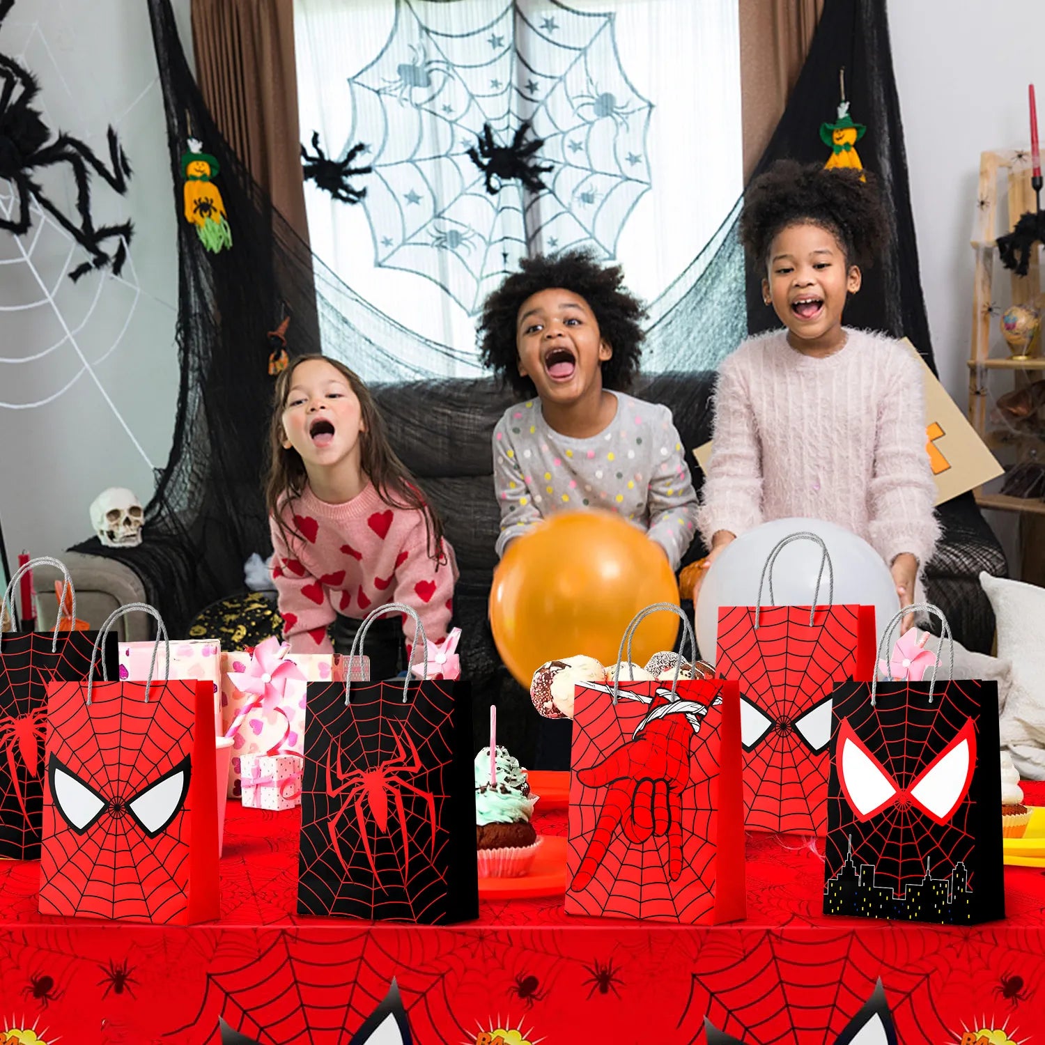 Spiderman Goodie Bags - 24pcs Spiderman Party Bags, Spiderman Gift Bags, Spiderman Candy Bags for Boys/Girls Kids Spiderman Theme Birthday Party Decorations Suppilies