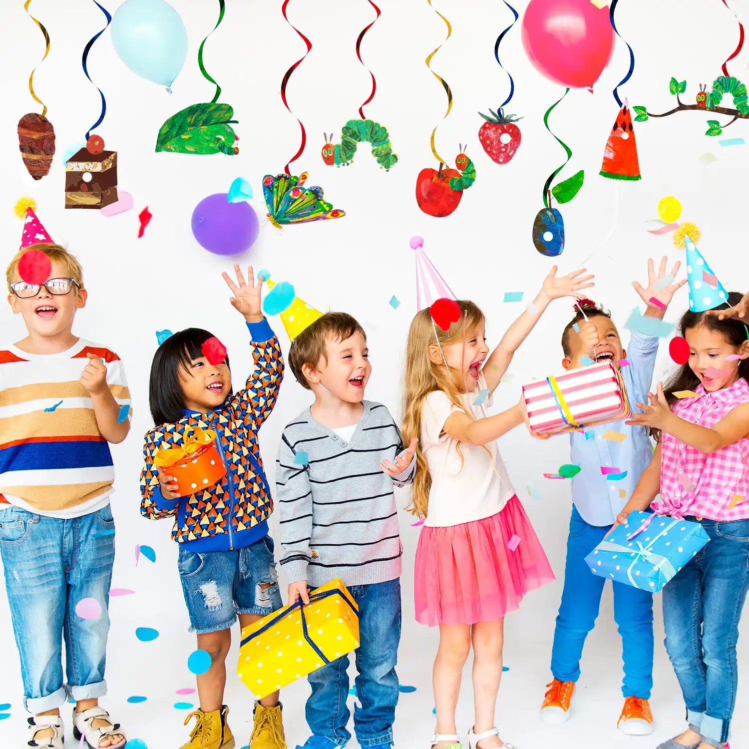 The Very Hungry Caterpillar Hanging Swirl, 20 Guests Hungry Caterpillar Birthday Hanging Swirl, Caterpillar Butterfly Theme Hanging Swirl for Hungry Caterpillar Birthday Decorations Supplies