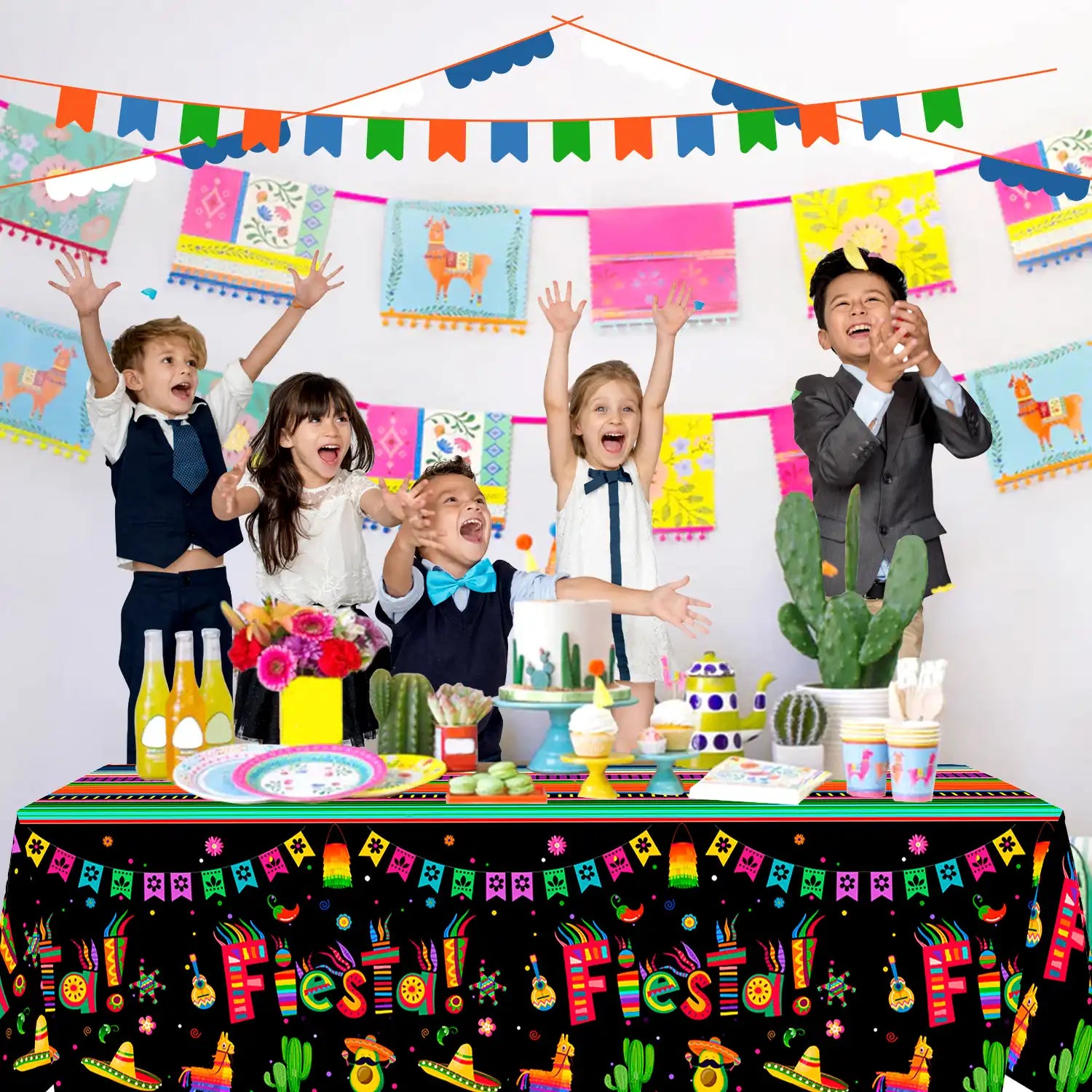 Mexican Fiesta Party Tablecloth, 3 Pcs Mexican Fiesta Tablecloths Set - Mexican Tablecloth for Fiesta, Cinco de Mayo Table Covers & Cinco de Mayo Fiesta Tablecloth, for Mexican Fiesta Party Decorations