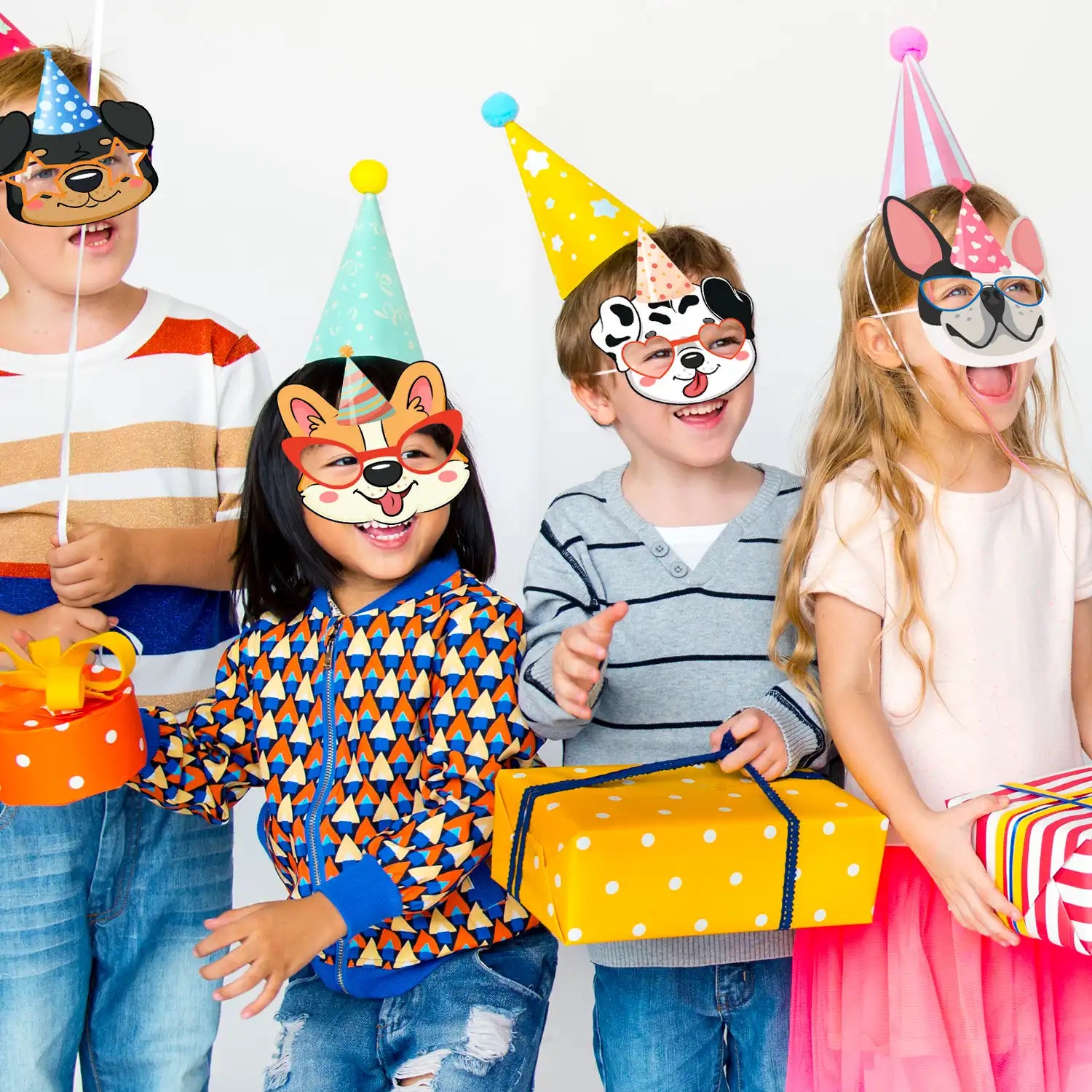 12pcs Dog Puppy Party Favor Masks, Puppy Party Mask Dog Birthday Masks Dog Party Favors Felt Masks for Puppy Themed Birthday Party Decoration, Puppy Dogs Felt Mask for Costume Cosplay Supplies