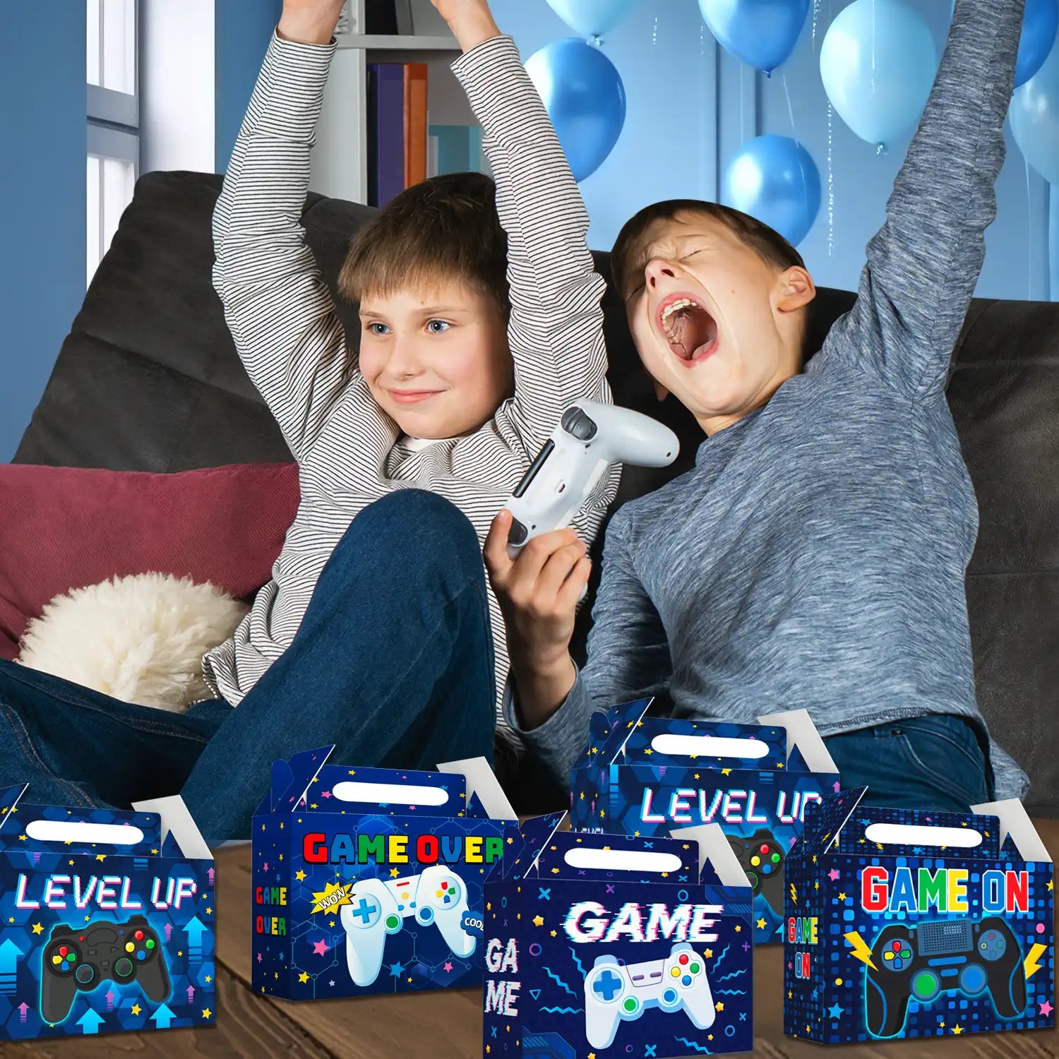Video Game Party Boxes, 24pcs Gaming Treat Boxes/Video Game Paper Box/Video Game Treat Boxes/Video Game Goodie Boxes, Video Game Candy Boxes for Video Game Birthday Decorations