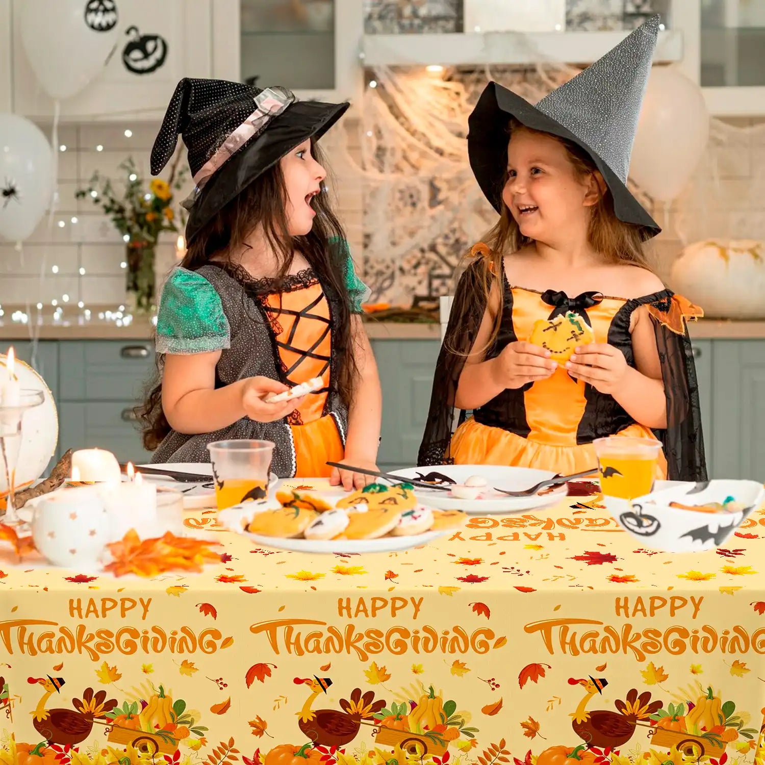 Thanksgiving Party Tablecloth,3pcs Thanksgiving Tablecloth Set-Fall Pumpkin Maple Thanksgiving Table Cloth&Thanksgiving Decorations Tablecloth,for Thanksgiving Party Decorations&Fall Party Decorations