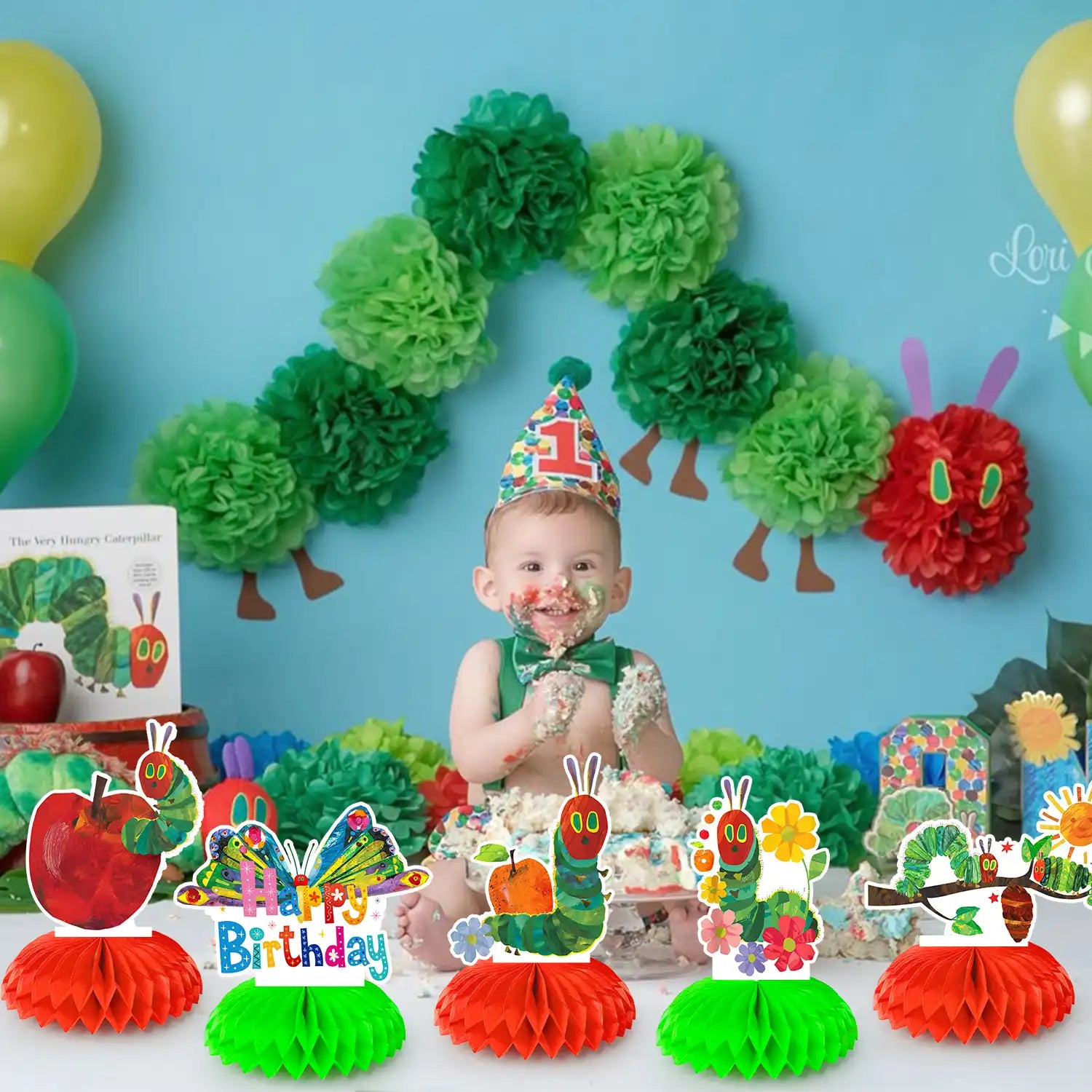 Hungry Caterpillar Birthday Decorations, 18pcs Hungry Caterpillar Birthday Party Centerpieces Hungry Caterpillar Birthday Decorations