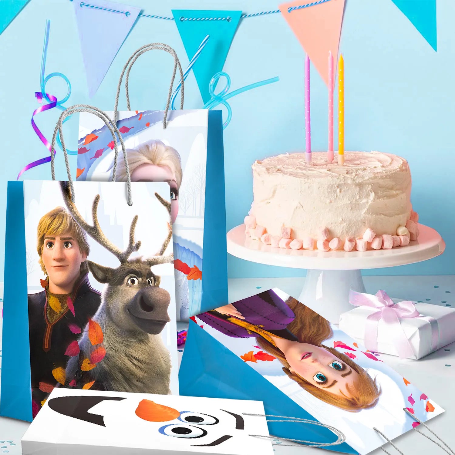 Frozen Birthday Party Supplies, 24pcs Frozen Party Favor Bags and 24pcs Frozen Stickers for Kids Frozen Goodie Bags, Frozen Gift Bag, Frozen Birthday Party Favors Boxes