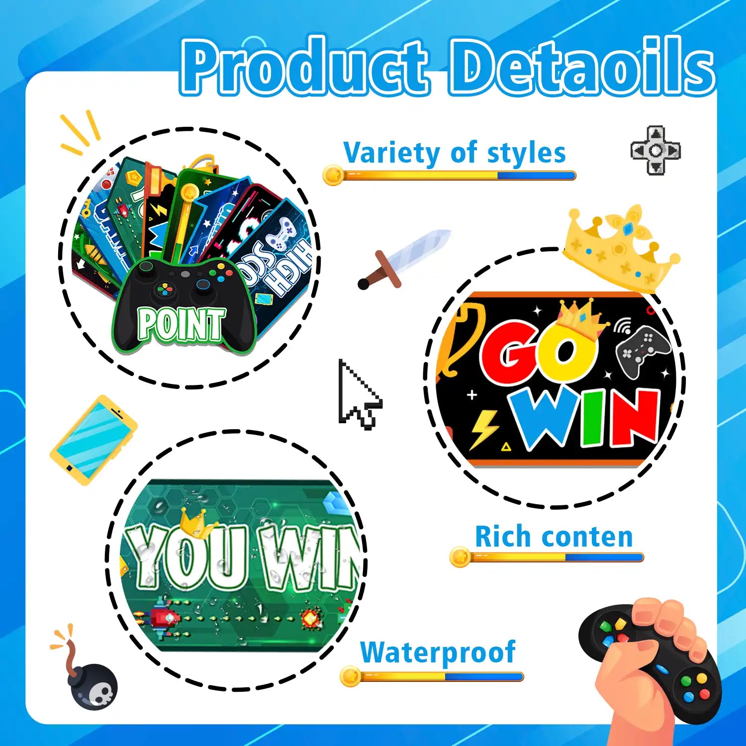 Video Game Party Sign, 20 Pcs Video Game Welcome Signs, Video Game Yard Signs & Game Party Themed Directional Signs, for Video Game Birthday Decorations & Video Game Party Decorations