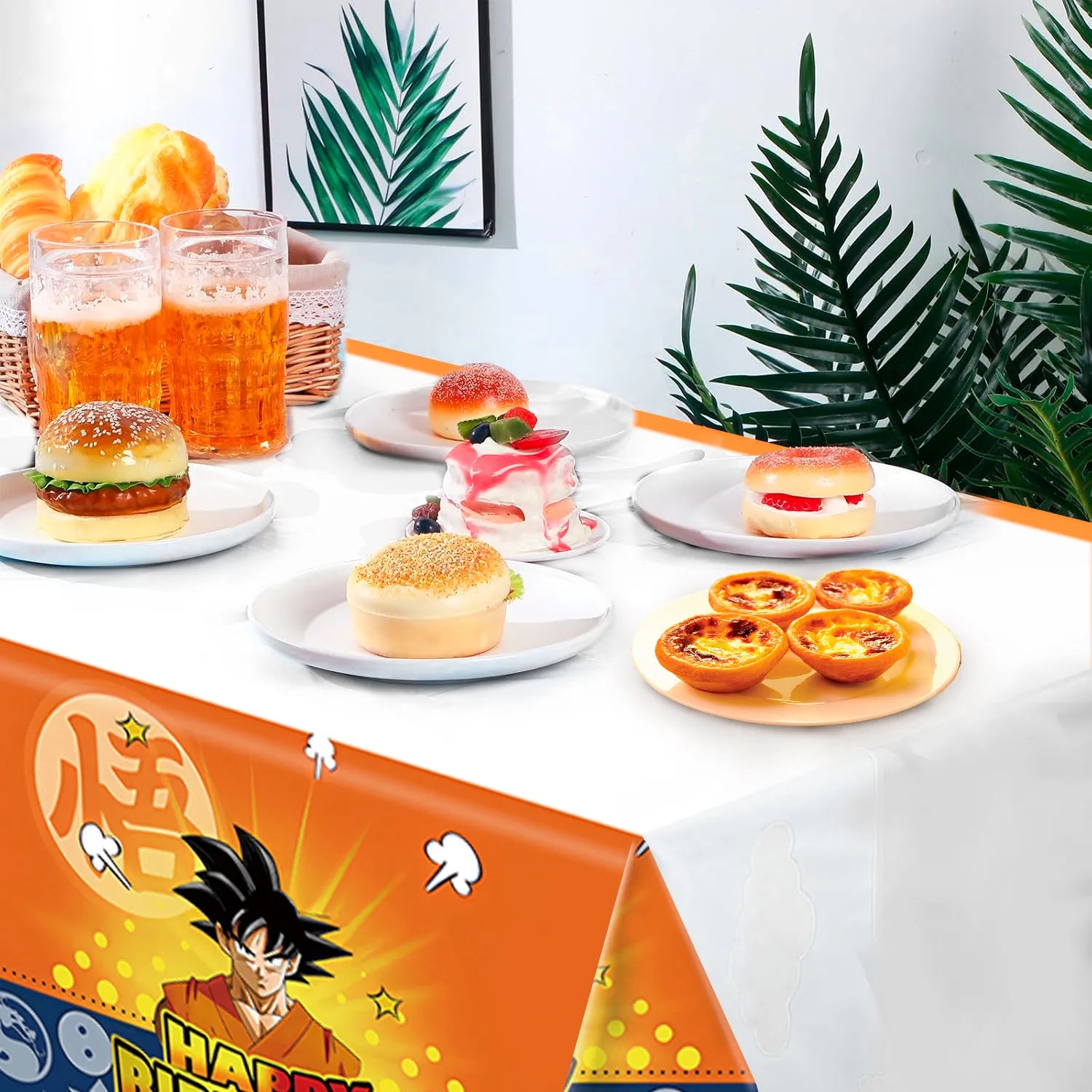 Dragon Ball Party Tablecloth, 3 Pcs Dragon Ball Party Decoration Tablecloth Set - Dragon Ball Tablecloth, Dragon Ball Party Tablecloth, for Dragon Ball Birthday Party Supplies