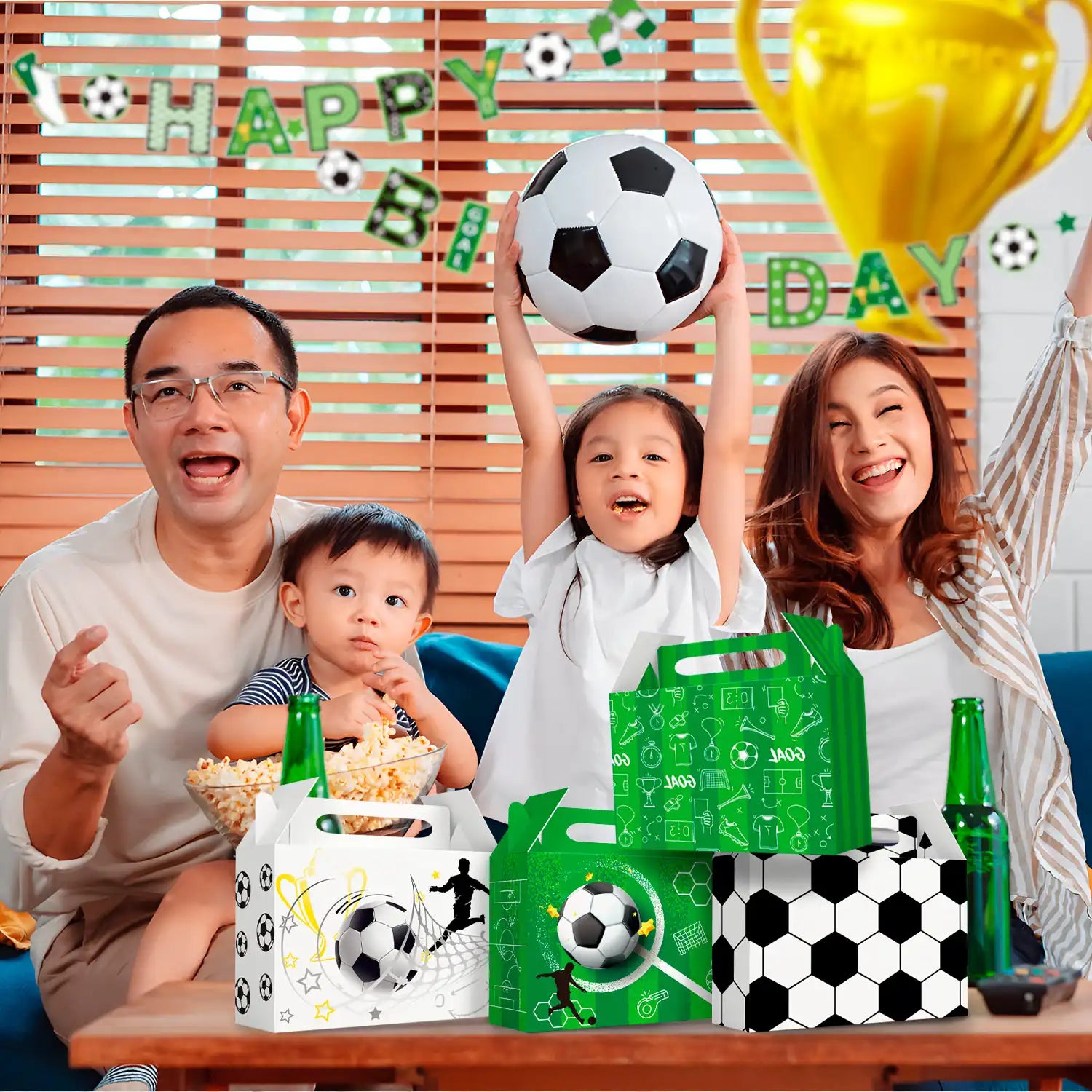 Soccer Party Treat Boxes, 24 Pcs Soccer Goody Boxes Set - Soccer Theme Party Favor Boxes, Soccer Party Candy Boxes & Soccer Gift Box for Soccer Birthday Party Decorations