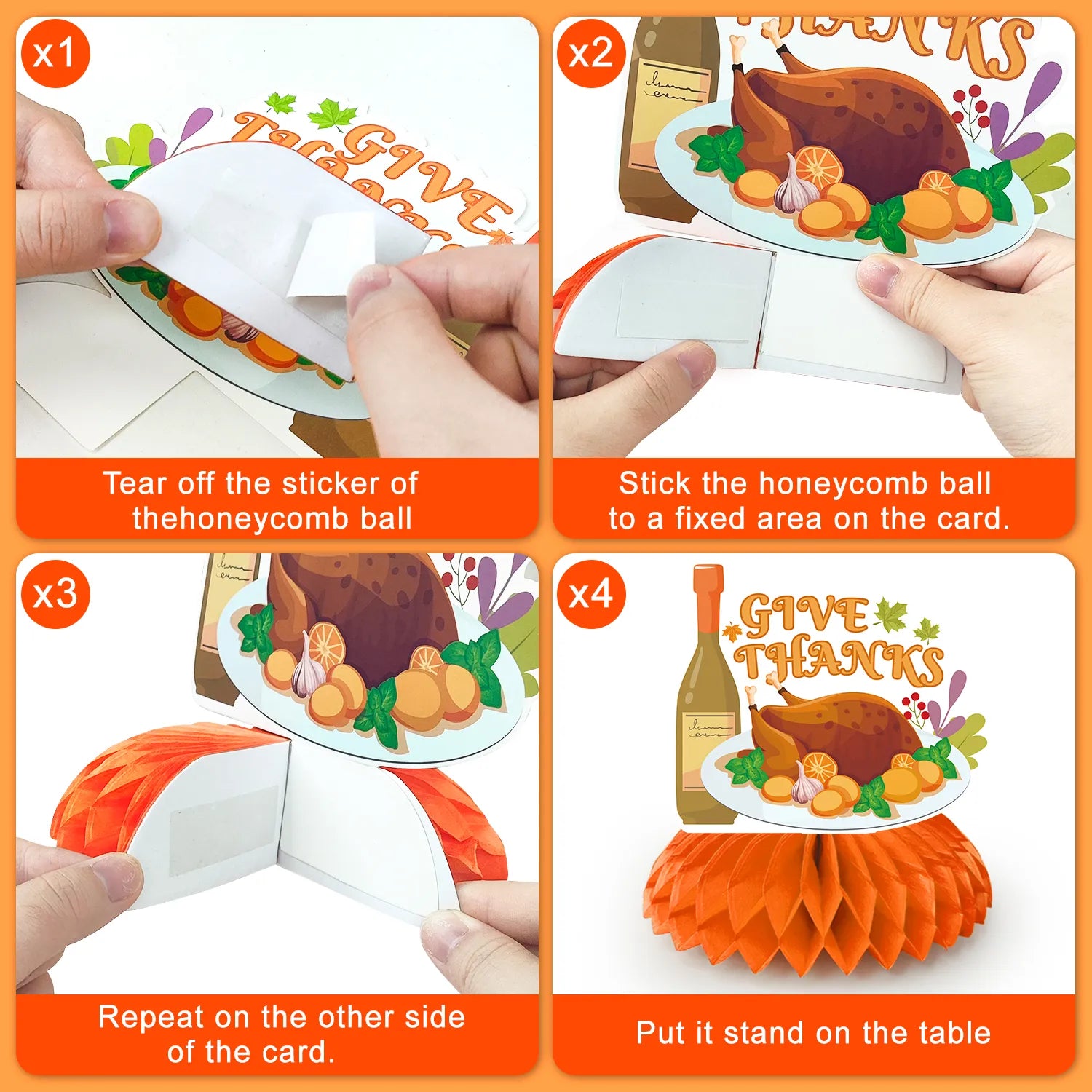 Thanksgiving Honeycomb Centerpieces, 9 Pcs Thanksgiving Party Honeycomb Centerpieces, Friendsgiving Honeycomb Centerpieces and Autumn Honeycomb Centerpieces, for Thanksgiving Party Decorations Supplies