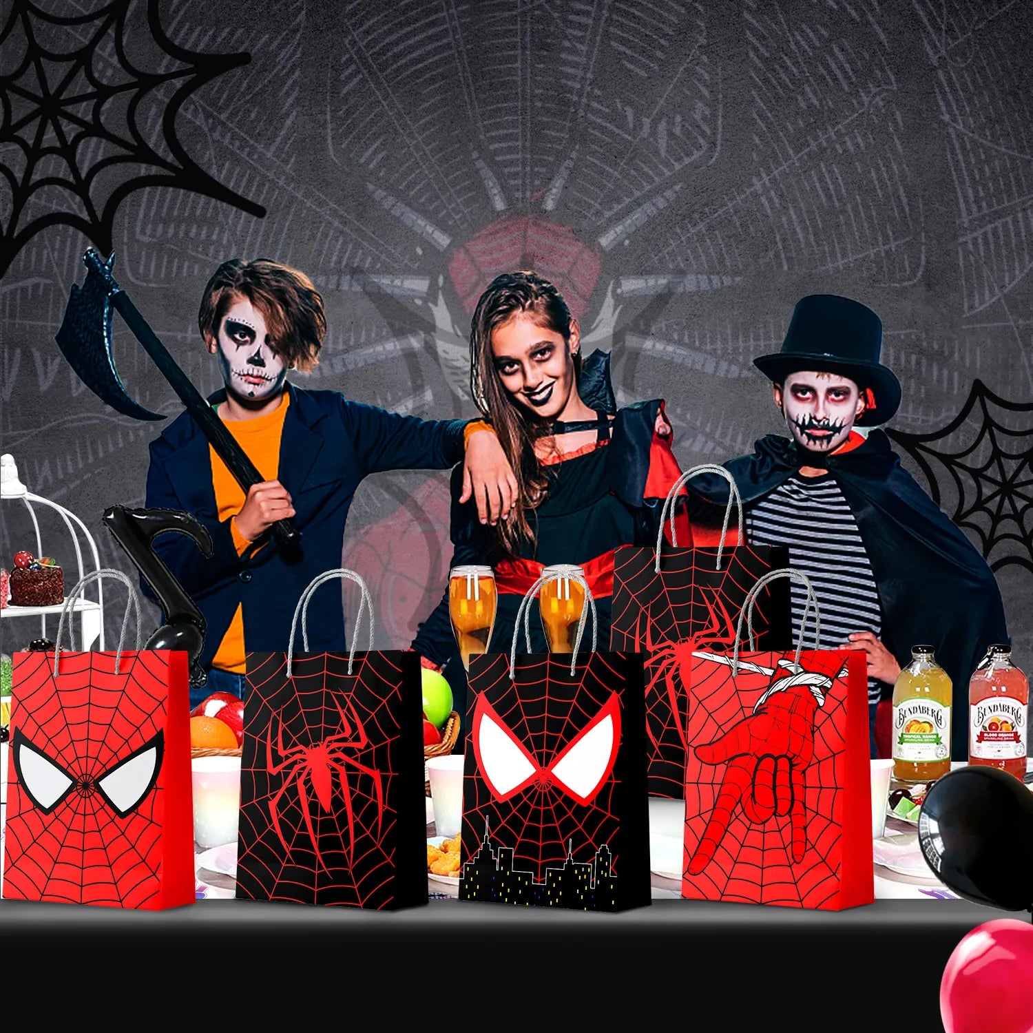 Spiderman Goodie Bags - 24pcs Spiderman Party Bags, Spiderman Gift Bags, Spiderman Candy Bags for Boys/Girls Kids Spiderman Theme Birthday Party Decorations Suppilies