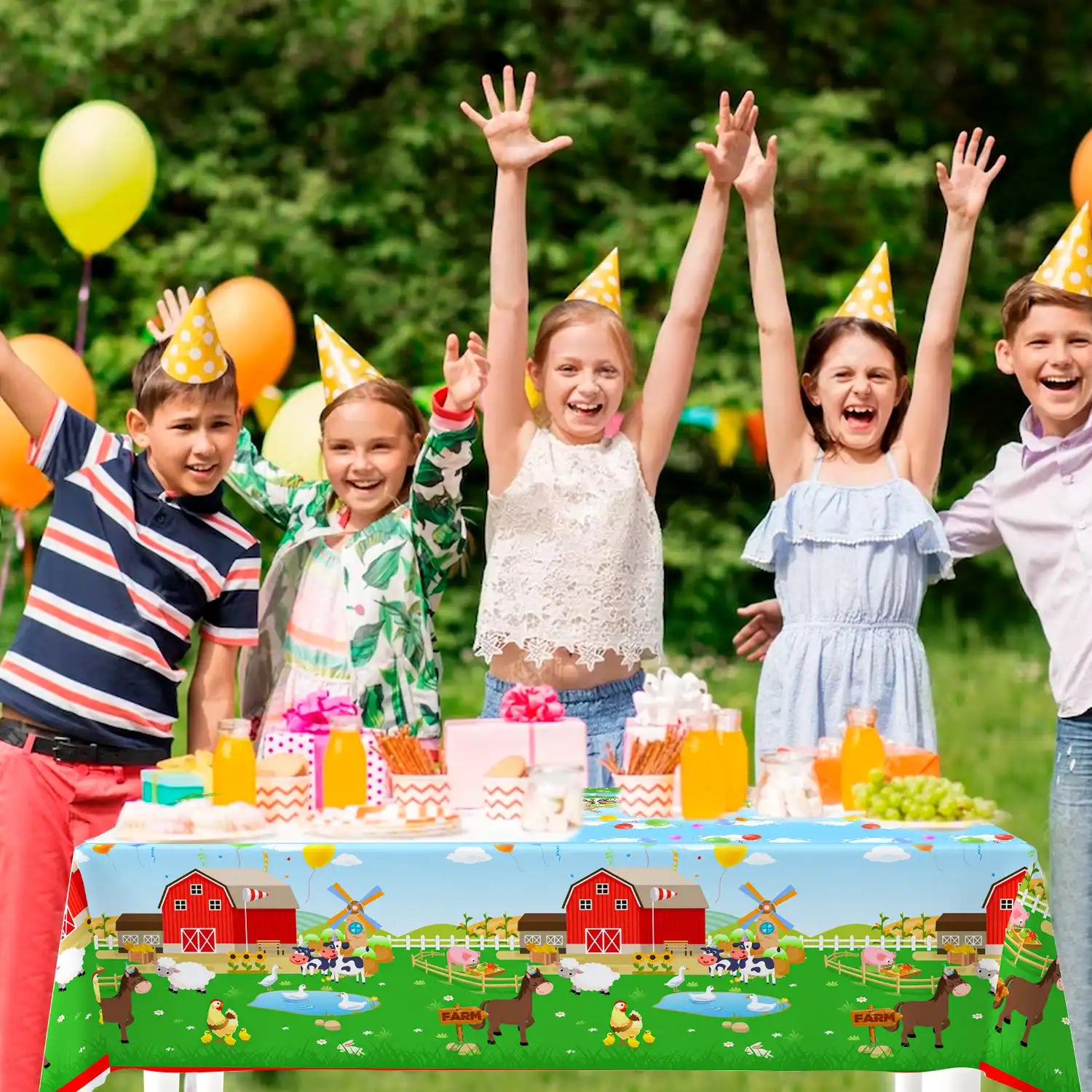 Farm Animal Tablecloth,3pcs Barnyard Theme Tablecloths Set - Farm Animal Party Tablecloth,Farm Tablecloth & Farm Animals Tablecover, for Farm Party Decorations & Farm Birthday Decorations Supplies
