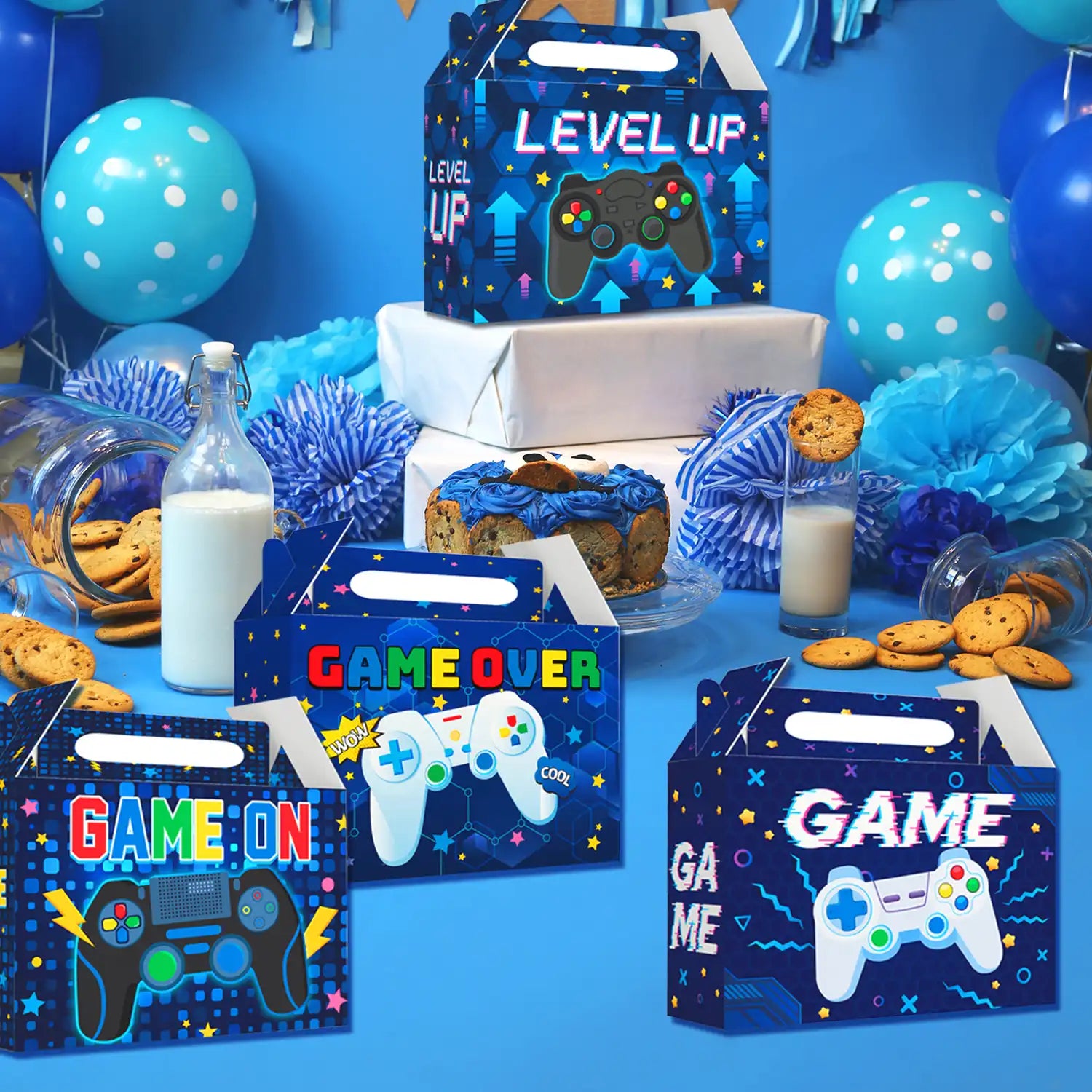 Video Game Party Boxes, 24pcs Gaming Treat Boxes/Video Game Paper Box/Video Game Treat Boxes/Video Game Goodie Boxes, Video Game Candy Boxes for Video Game Birthday Decorations