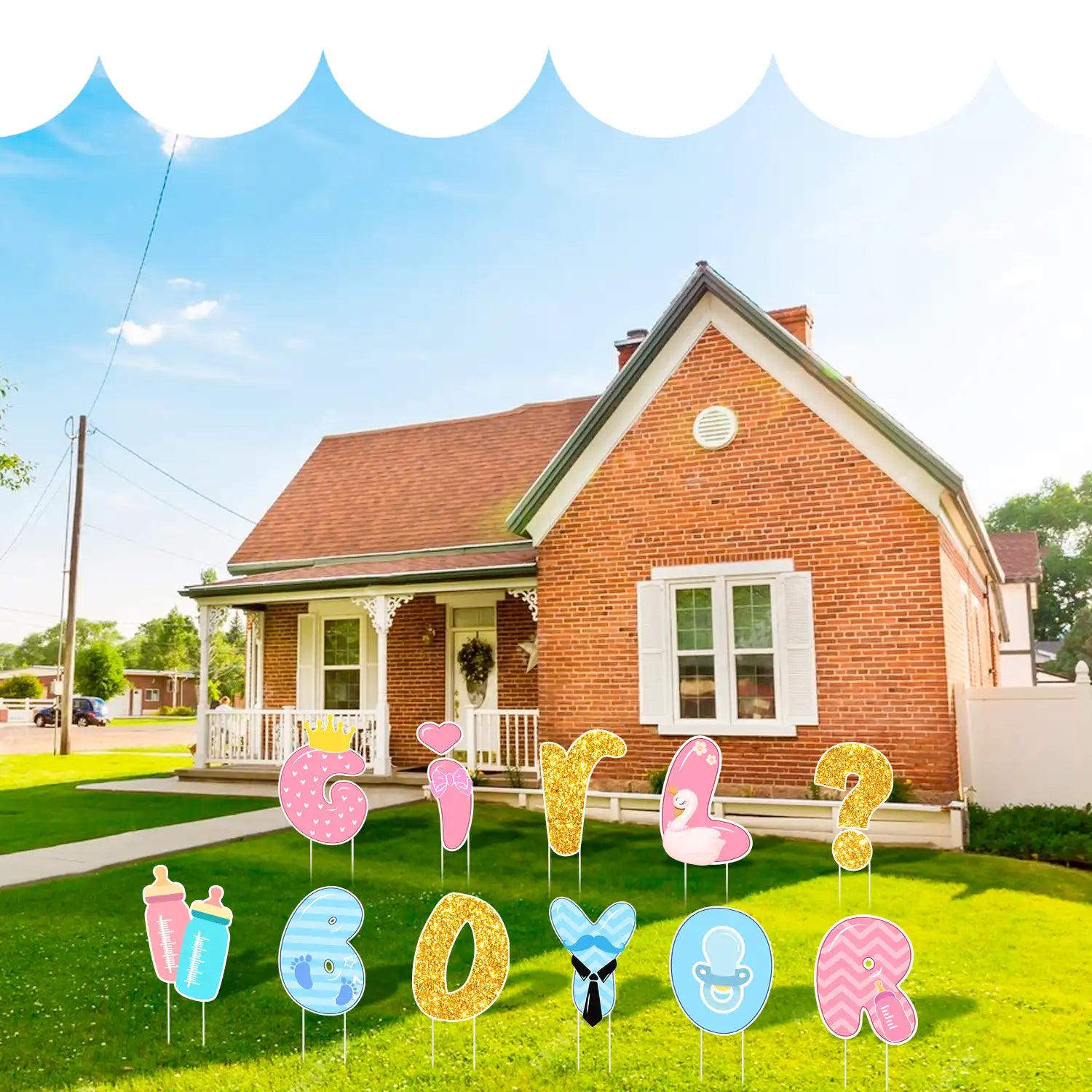 Gender Reveal Yard Signs with Stakes, Gender Reveal Party Decorations - Boy Or Girl Yard Sign Lawn Letters, Gender Reveal Welcome Sign for Baby Gender Reveal Decorations