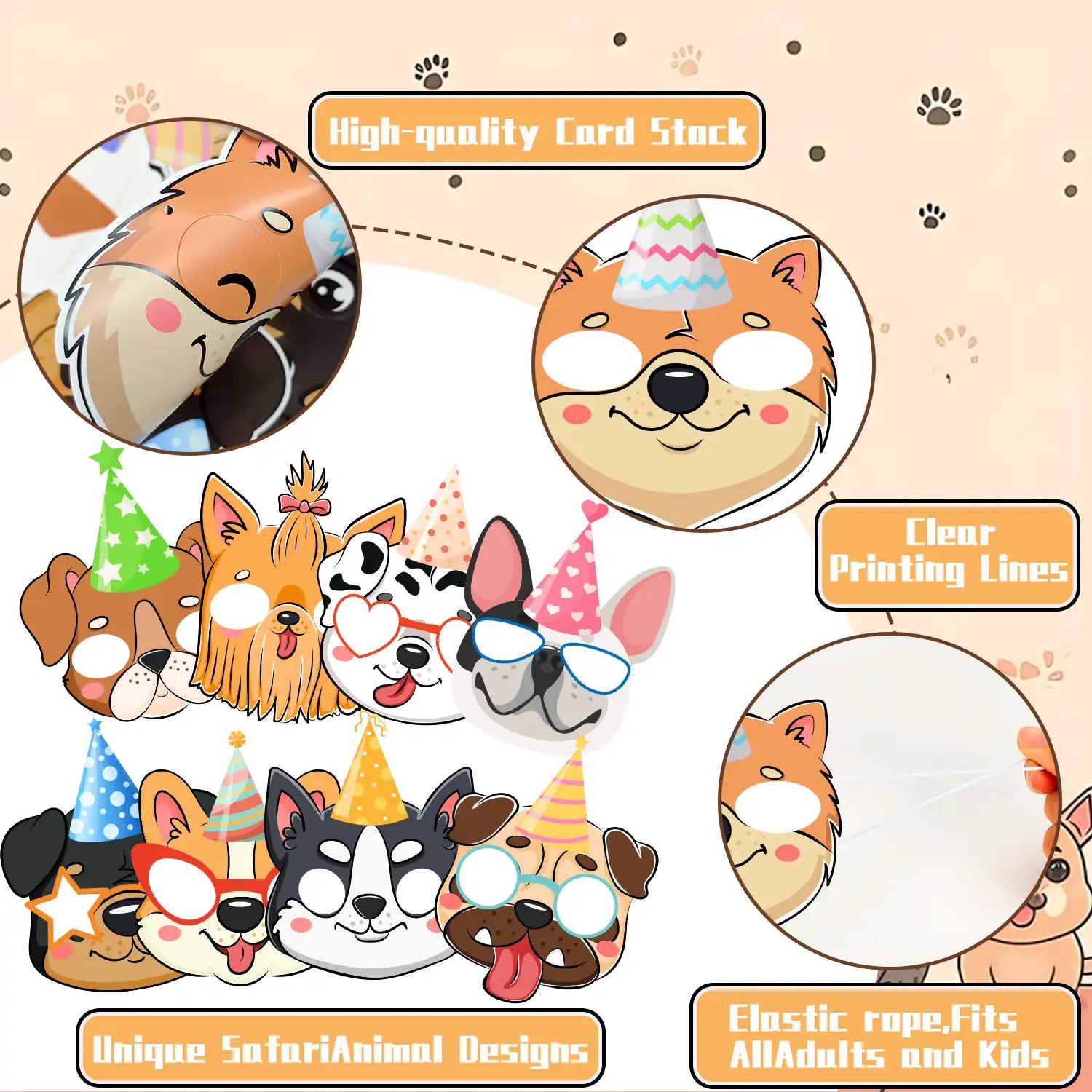 12pcs Dog Puppy Party Favor Masks, Puppy Party Mask Dog Birthday Masks Dog Party Favors Felt Masks for Puppy Themed Birthday Party Decoration, Puppy Dogs Felt Mask for Costume Cosplay Supplies