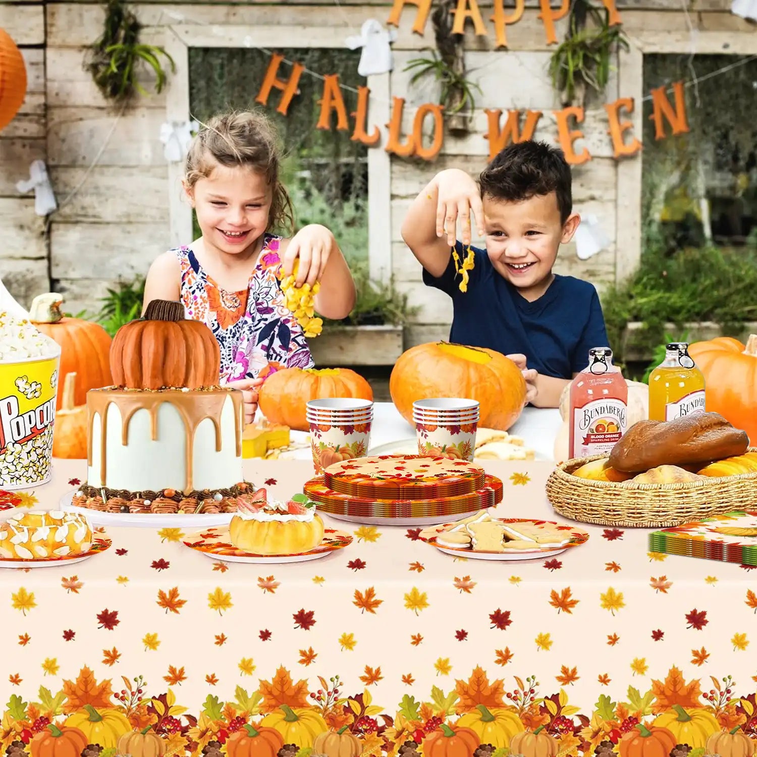 Thanksgiving Party Supplies Tableware, 65 Pcs Thanksgiving Plates and Napkins Sets - Thanksgiving Decorations Plates Tablecloth Napkins Cups for Friendsgiving Decorations & Fall Party Decorations