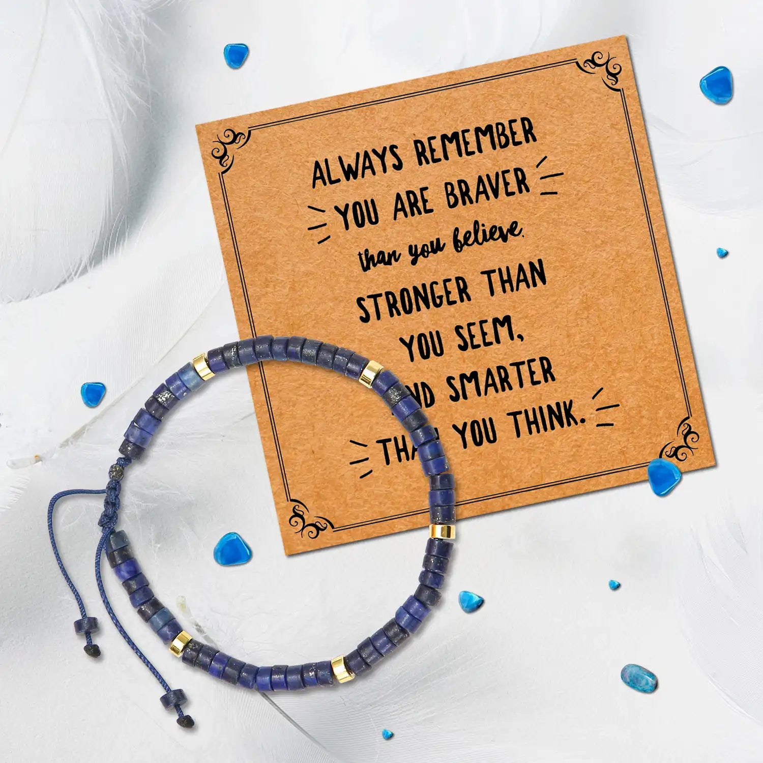 Adjustable Natural Stone Bracelets, 3-6'' Inspirational Bracelets for Women Handmade Semi-Precious Gemstone Beaded Bracelets Crystal Stone Bracelets, Bohemian Jewelry for Women