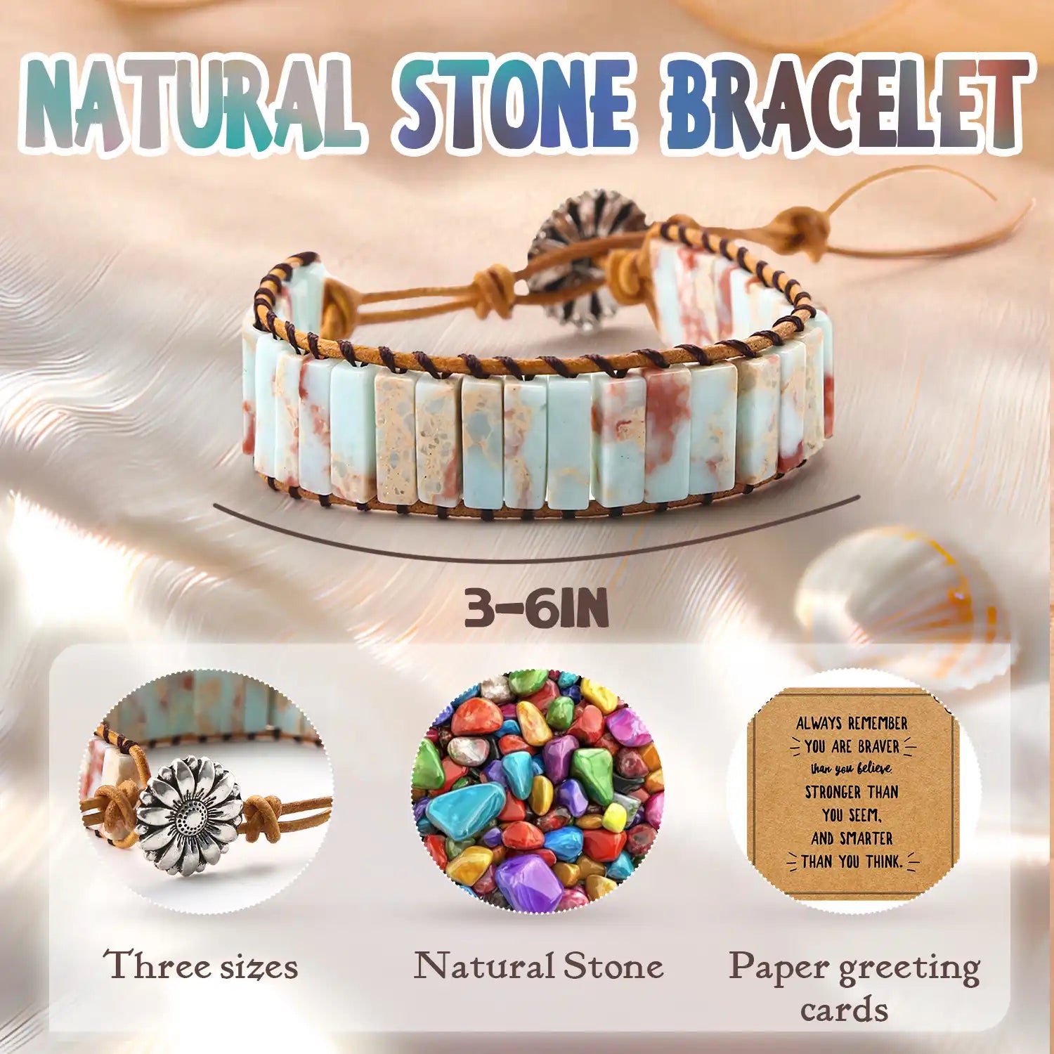 Rectangle Beads Stretch Bracelet for Women, 3-6'' Rectangular Imperial Stone Bracelet Natural Stone Wrap Bracelets Crystal Beads Bracelet Natural Stone Bracelets Rectangular Stone Bracelets Gifts