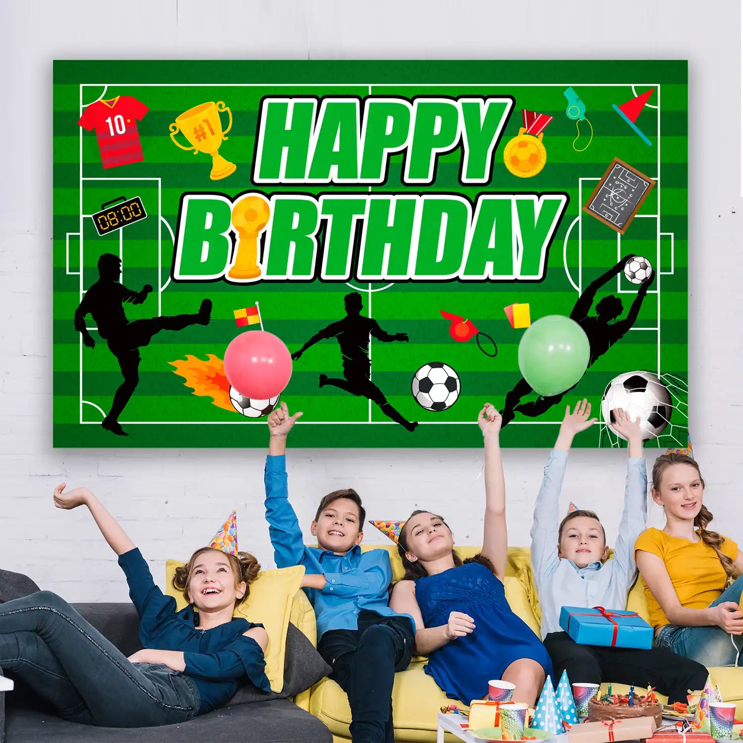 Soccer Backdrop for Birthday Party, 71x43'' Soccer Birthday Backdrop, Soccer Birthday Banner Backdrop & Soccer Party Background for Soccer Party Decorations & Soccer Birthday Decorations