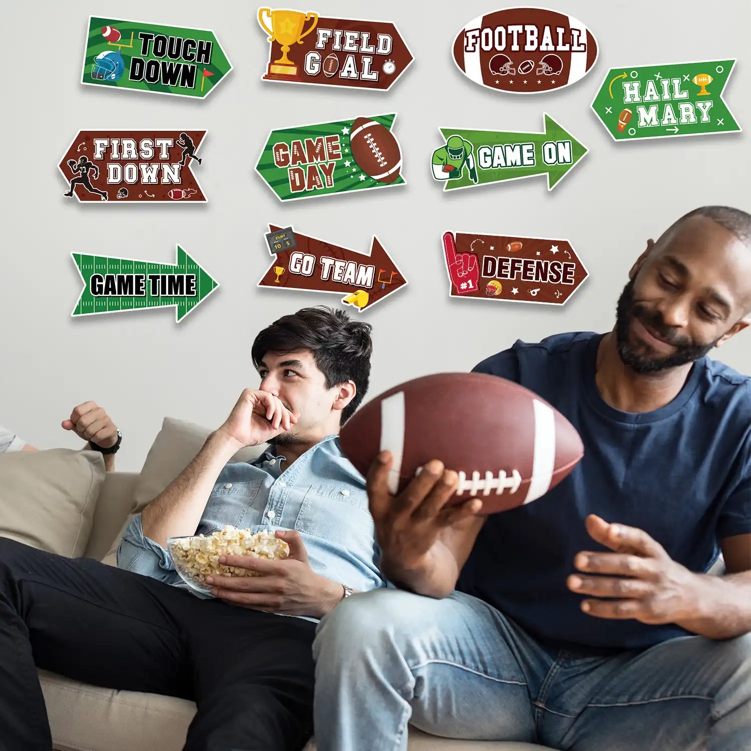 Football Party Signs, 20 Pcs Football Yard Signs Set - Football Team Party Signs, Rugby Party Sign & Football Yard Street Signs, for Football Party Decorations & Football Birthday Decorations