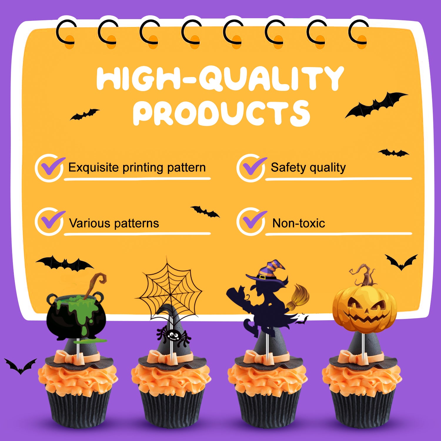 Happy Halloween Decorations,75Pcs Halloween Party Kit - Happy Halloween Banner,Halloween Balloons & Halloween Deocration Foil Balloons & Halloween Cake Topper etc Halloween Party Decorations Supplies