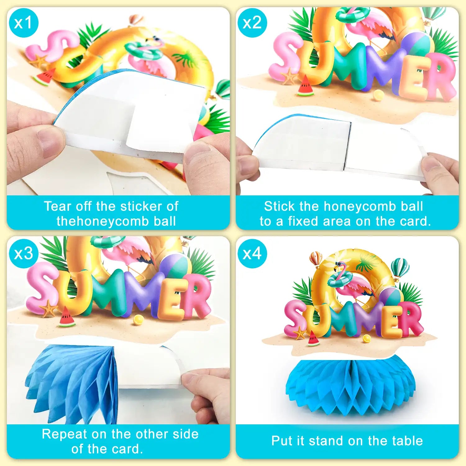 Summer Party Honeycomb Centerpieces - 9pcs summer party decorations honeycomb, beach summer honeycomb centerpiece & beach party centerpiece decorationsfor Summer Beach Party Decorations