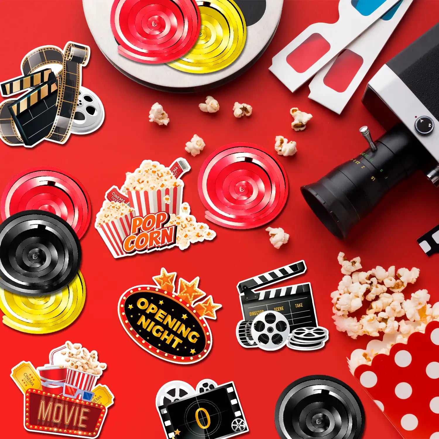Movie Night Hanging Swirl Decorations, 57 Pcs Movie Night Party Hanging Swirls, Movie Party Decorations Spiral & Movie Night Swirls for Movie Night Hanging Decorations & Movie Night Party Decorations