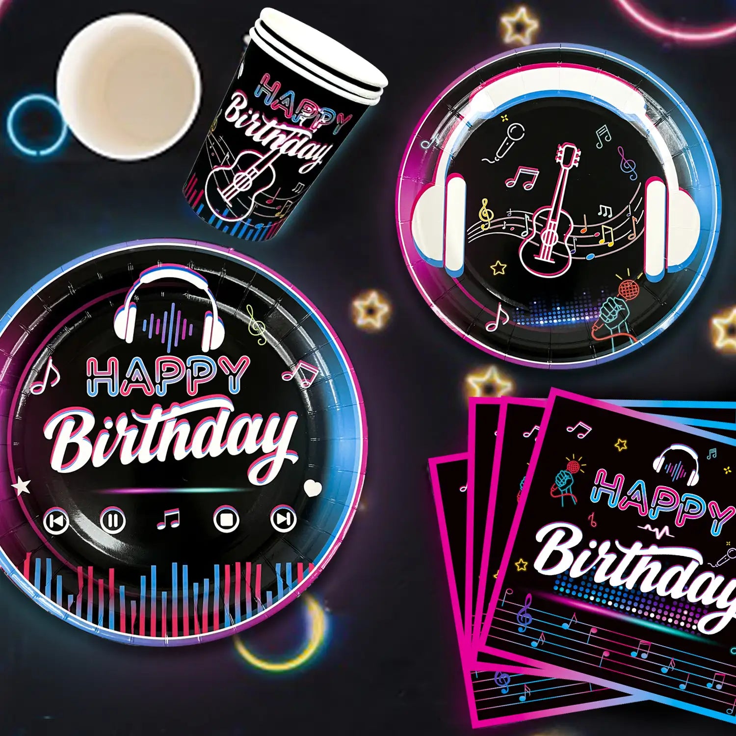 Tik Tok Party Decorations, 16 Guests Tik Tok Birthday Party Decorations Tableware Set-Tik Tok Balloons Banner Tablecloth Plates Cups Napkin ect Tik Tok Theme Party Decor Supplies, for 16 Guests