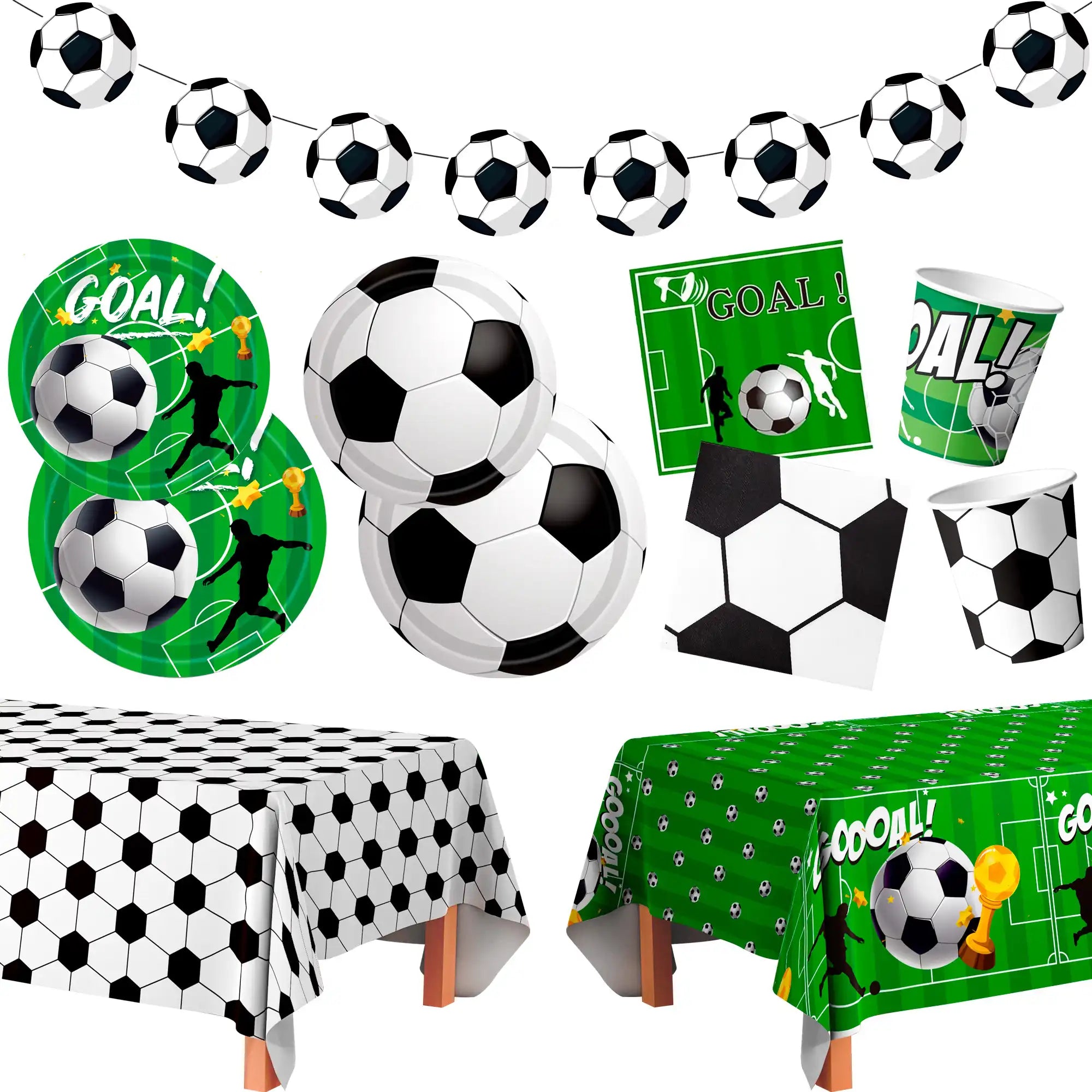 Soccer Party Tableware, Soccer Birthday Tableware Set - Coccer Plates and Napkins Table Cloth & Soccer Decoration Banner etc Soccer Theme Party Tableware for Soccer Birthday Party Decorations Supplies