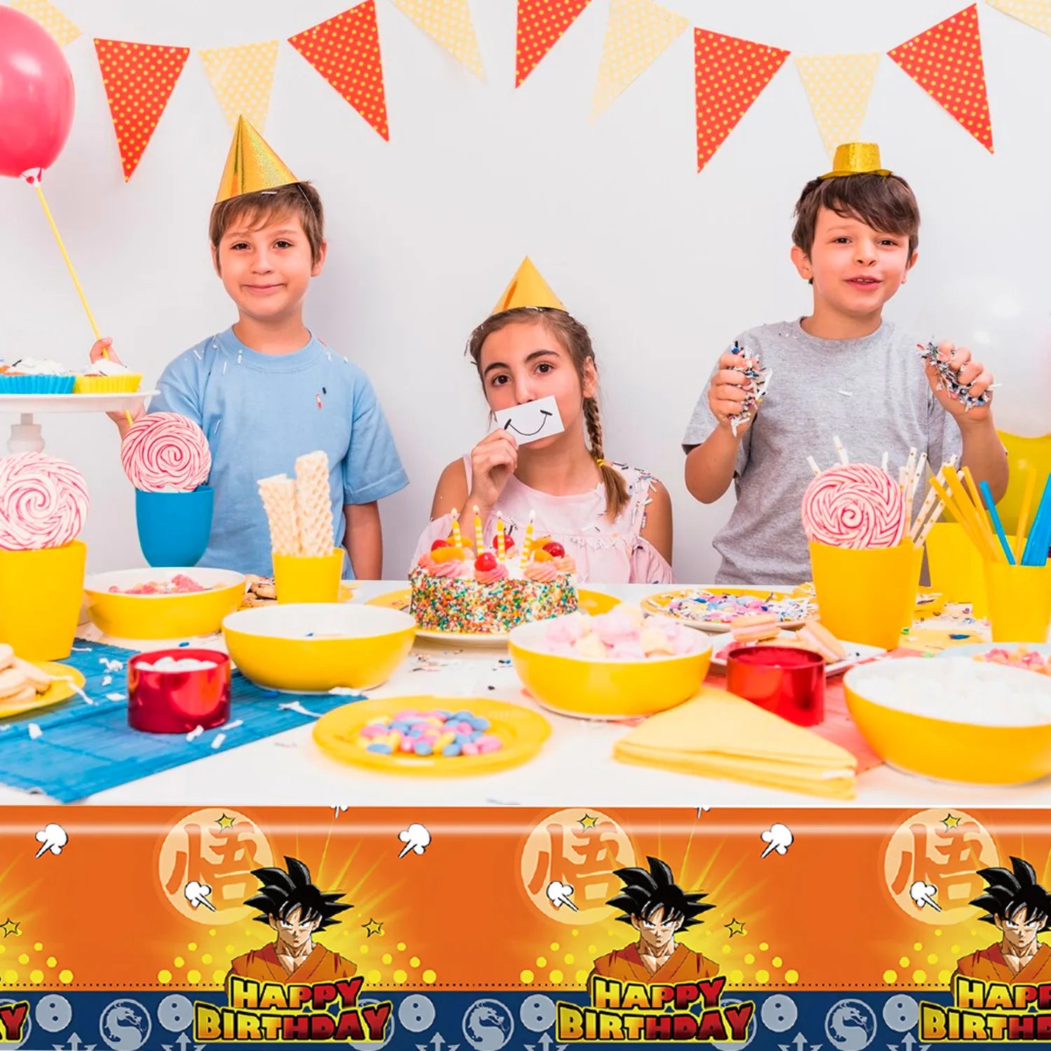 Dragon Ball Party Tablecloth, 3 Pcs Dragon Ball Party Decoration Tablecloth Set - Dragon Ball Tablecloth, Dragon Ball Party Tablecloth, for Dragon Ball Birthday Party Supplies
