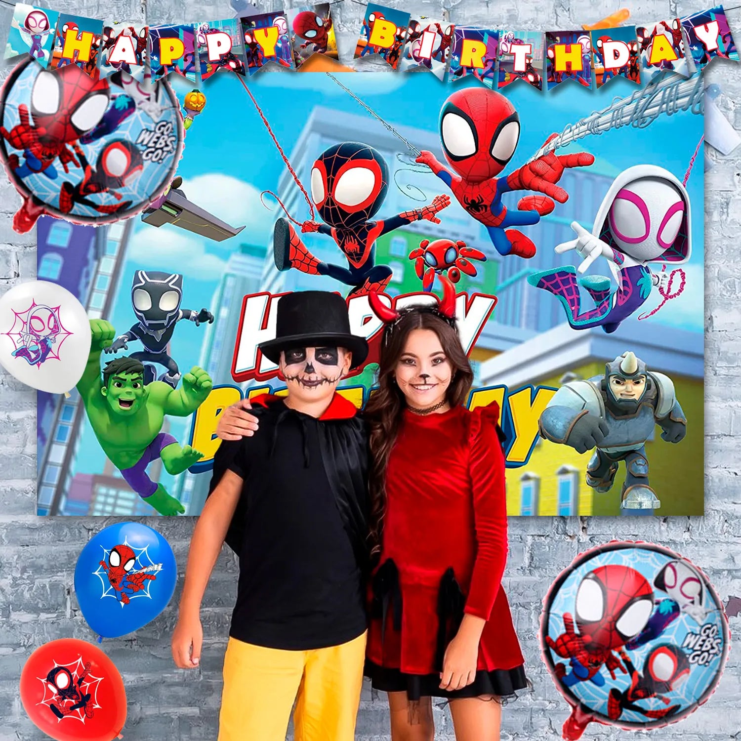Little Spiderman and Friends Party Supplies, 84 Pcs Spiderman Birthday Decorations and Party Tableware Set - Spiderman Decorations Balloons Banners and Spiderman Tablecloths Plates Cups Napkins etc