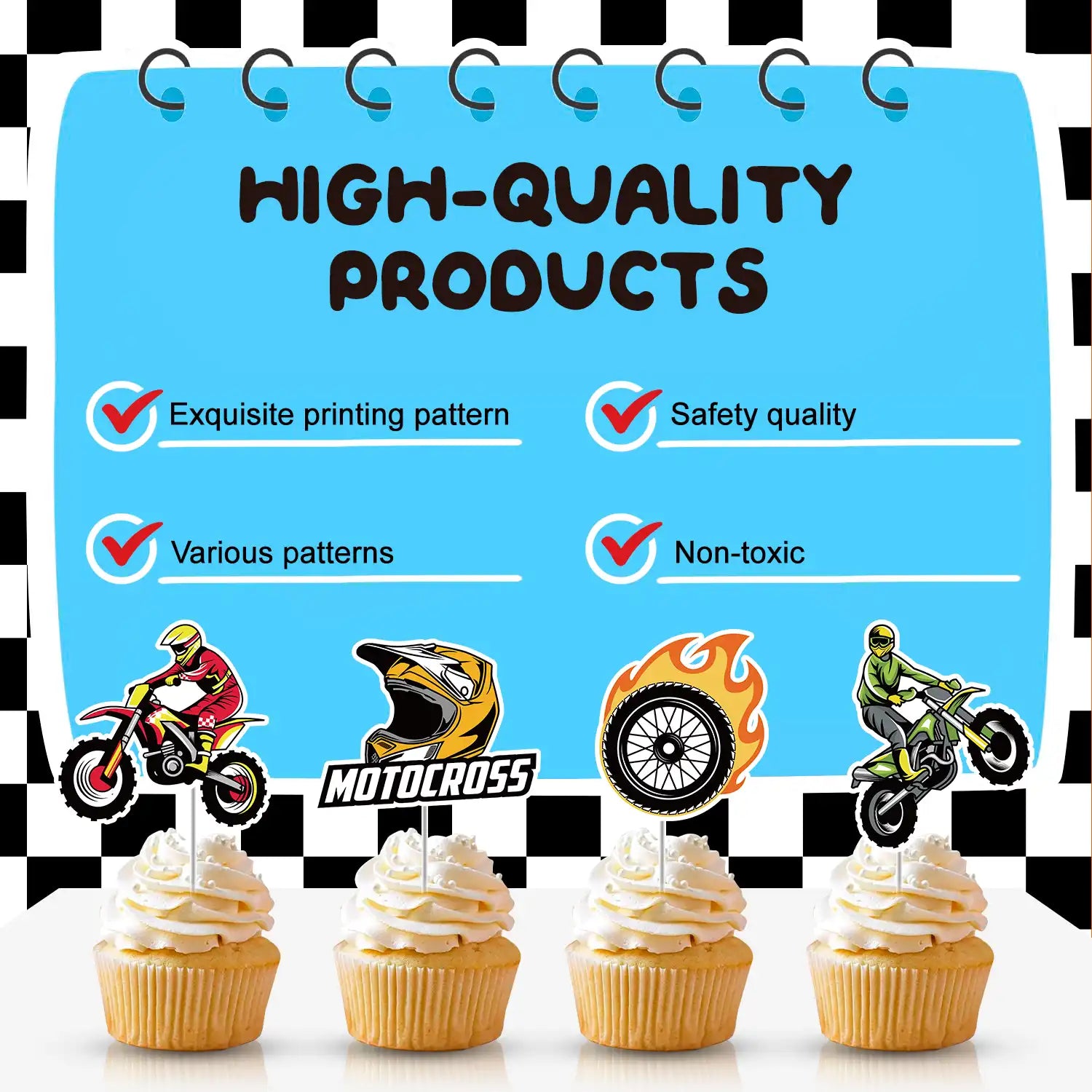 Dirt Bike Birthday Party Decorations, 20 Pcs Dirt Bike Party Supplies - Motorcycle Birthday Banner, Motocross Party Hangling Swirls & Dirt Bike Birthday Cake Topper etc Motorcycle Birthday Decorations